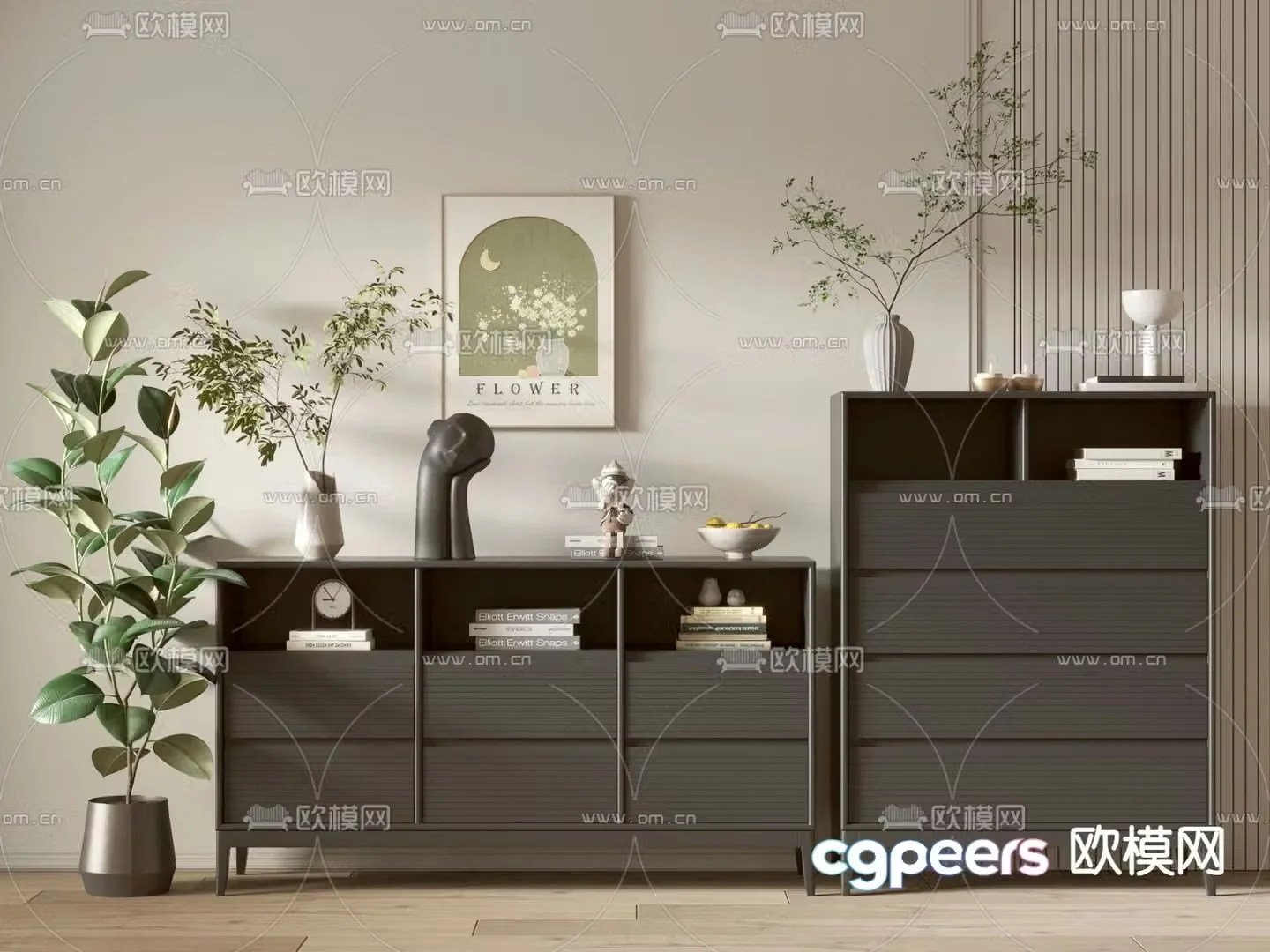Modern entrance cabinet 3D model