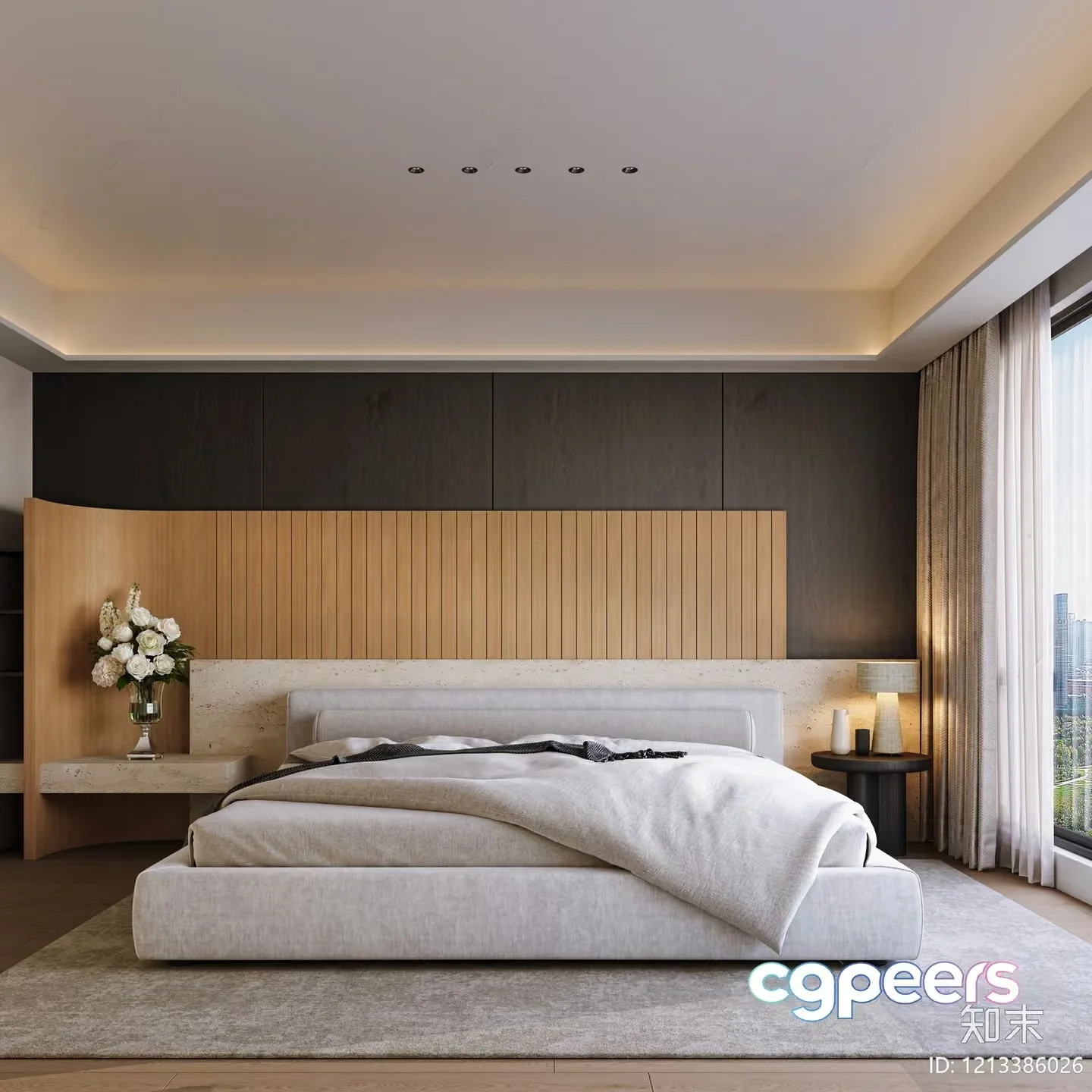 Cozy Modern Bedroom 3D Model – 4464 – VRAY Render