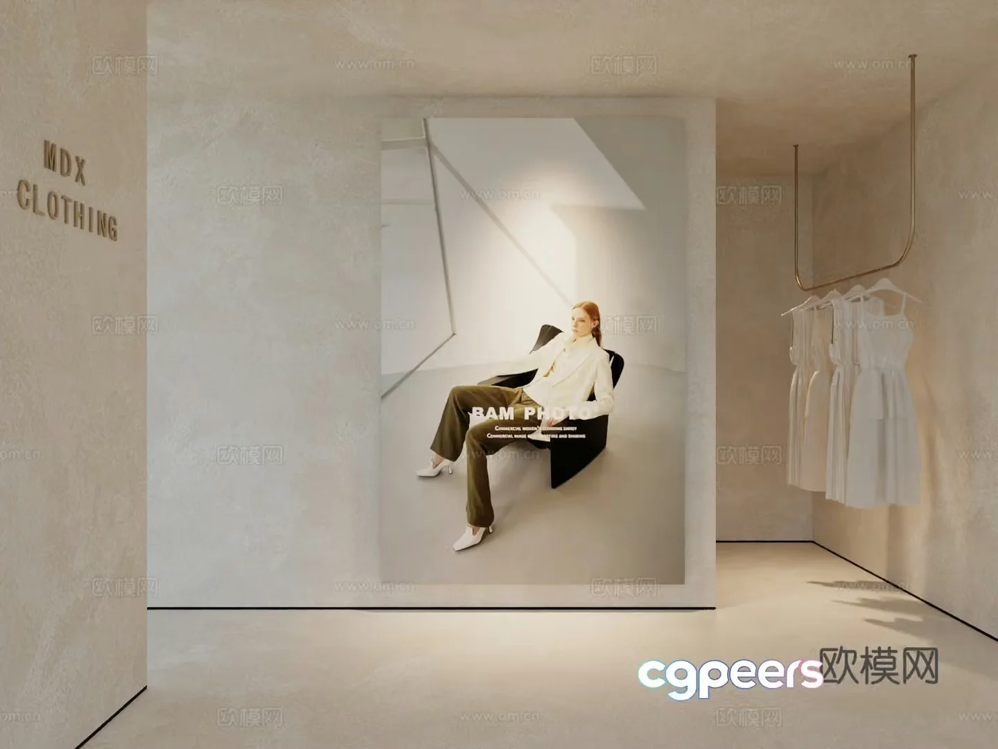 Modern workwear hanging painting poster hanging painting 3d model