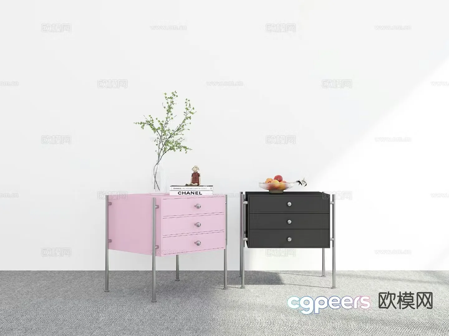 Modern bedside table 3d model