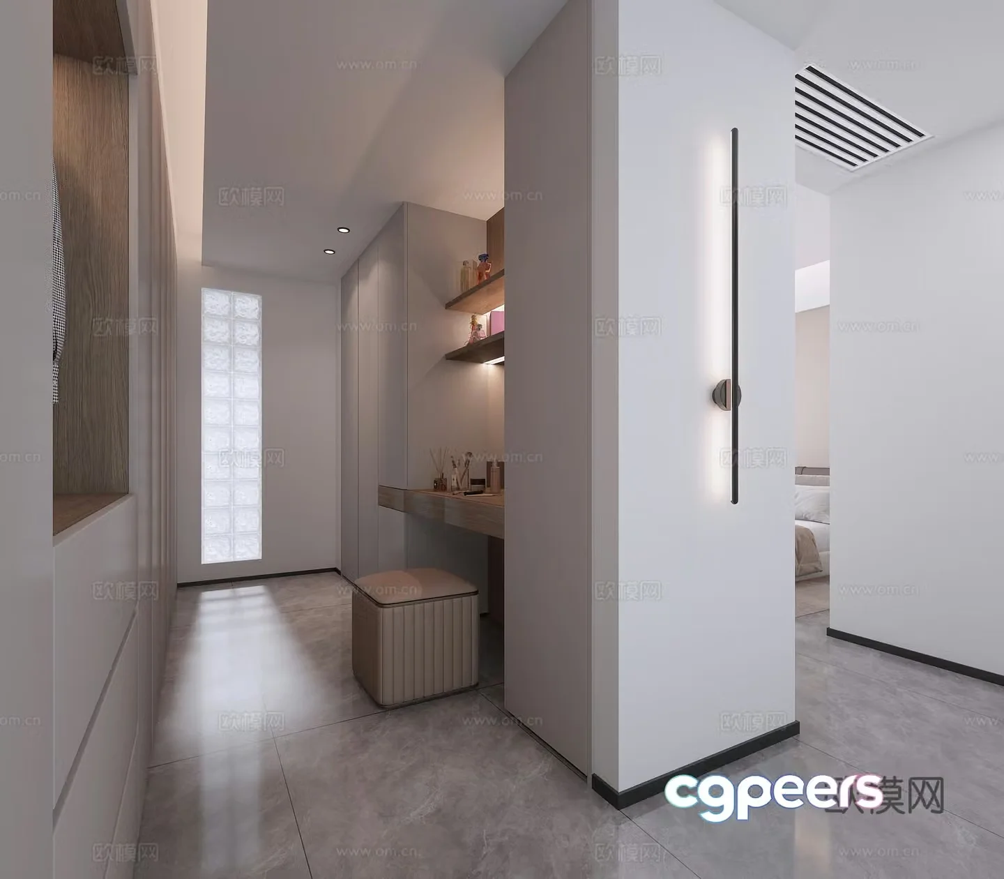 Modern cloakroom 3d model