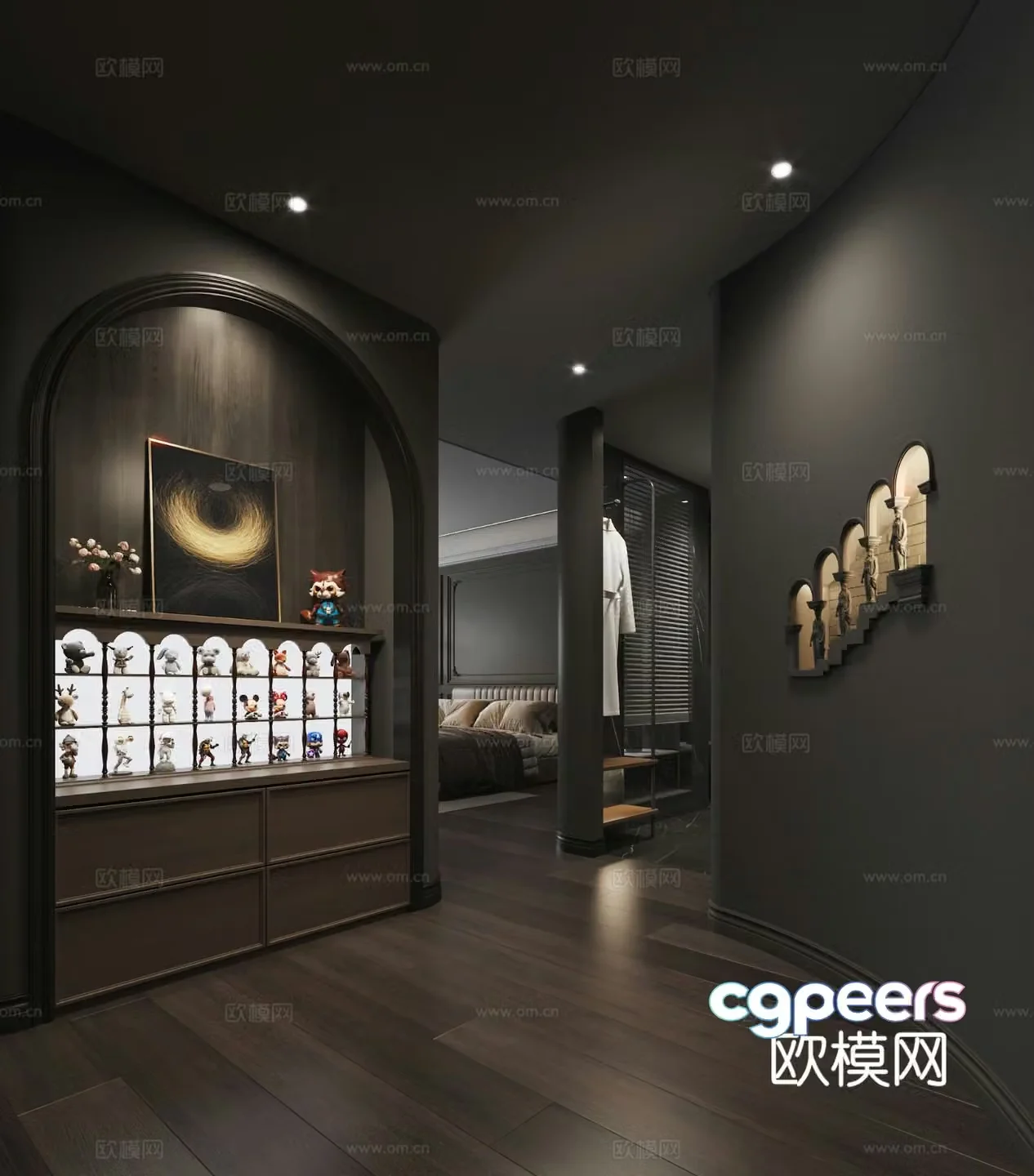 French bedroom aisle 3d model