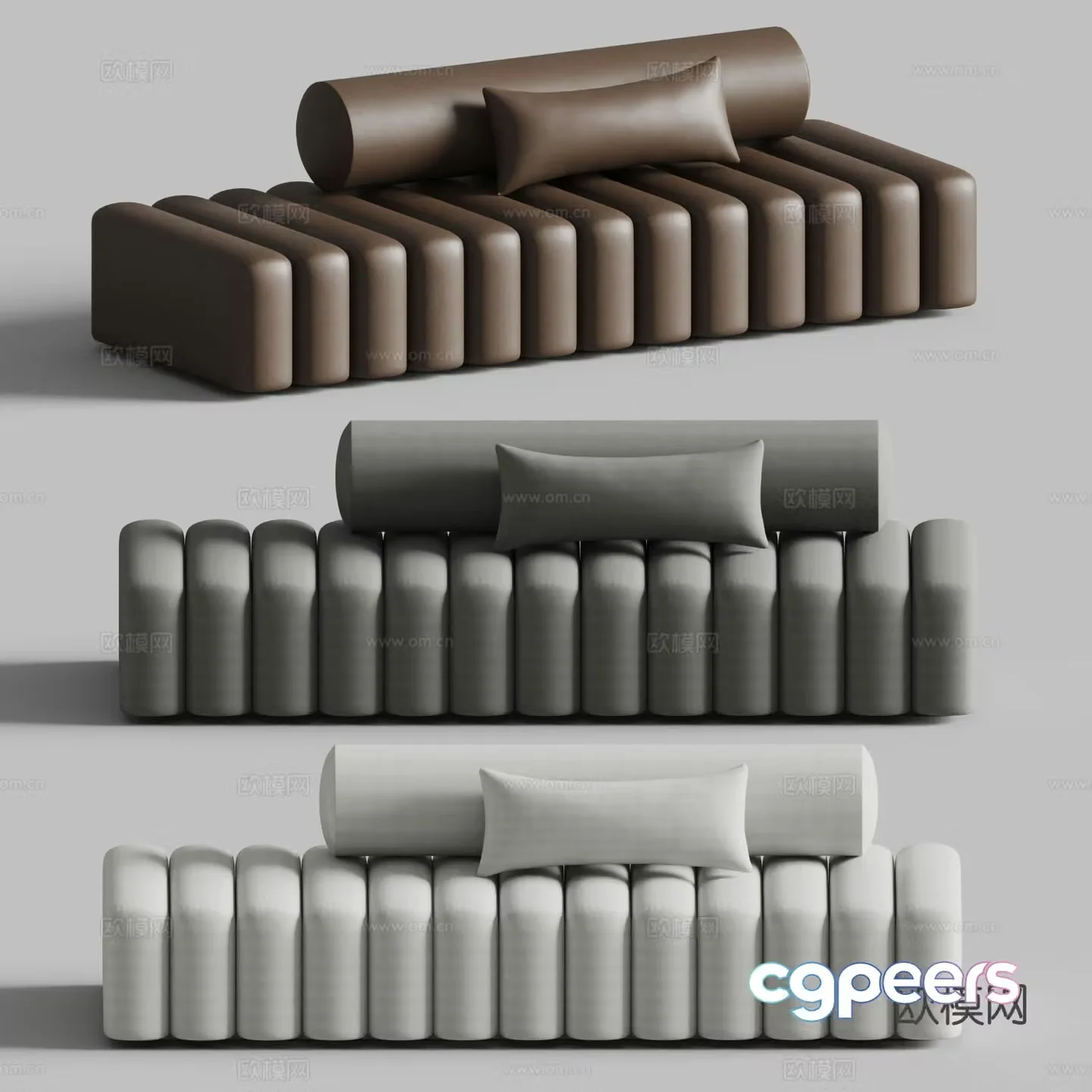 Modern footrest sofa stool 3d model
