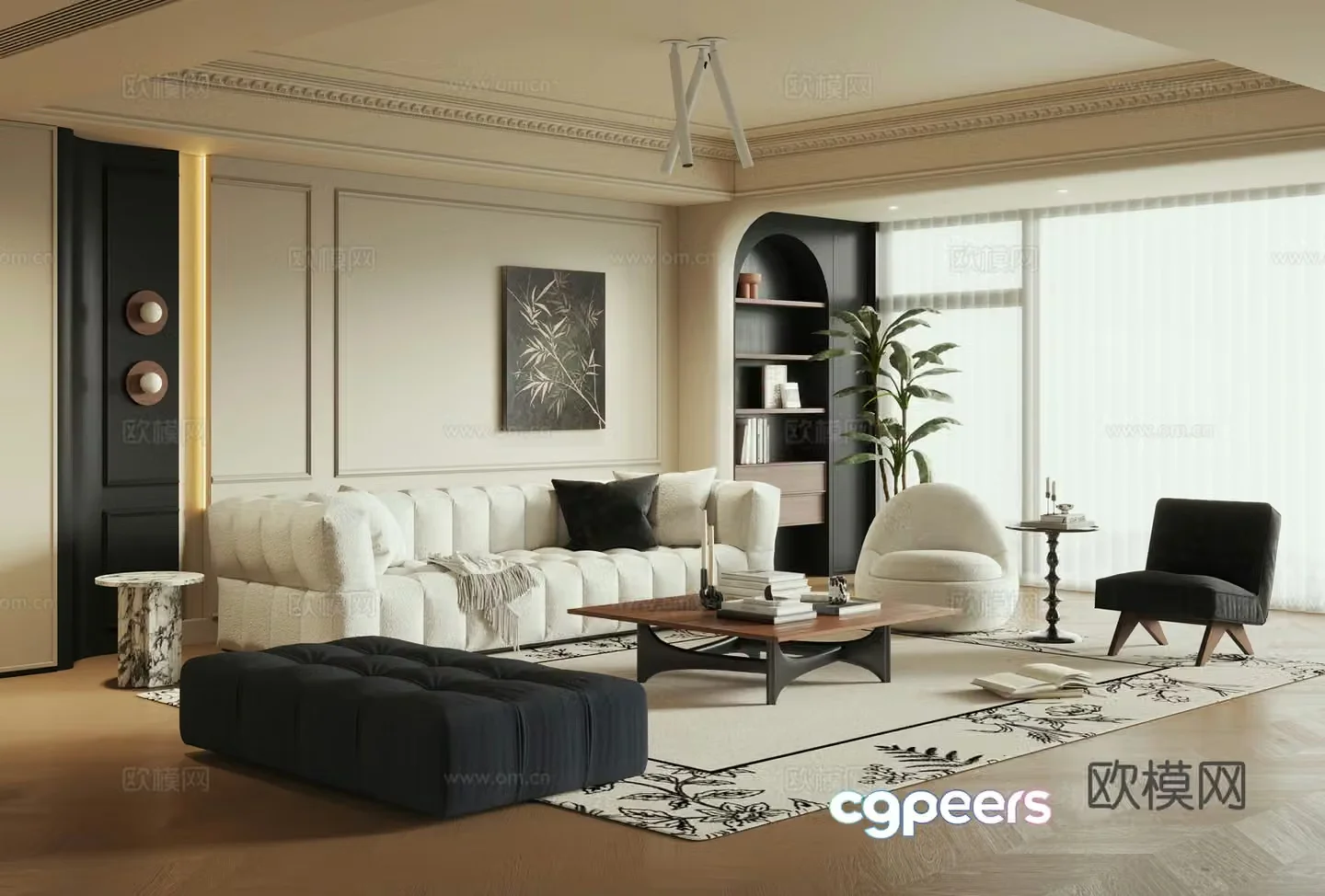 French living room 3d model