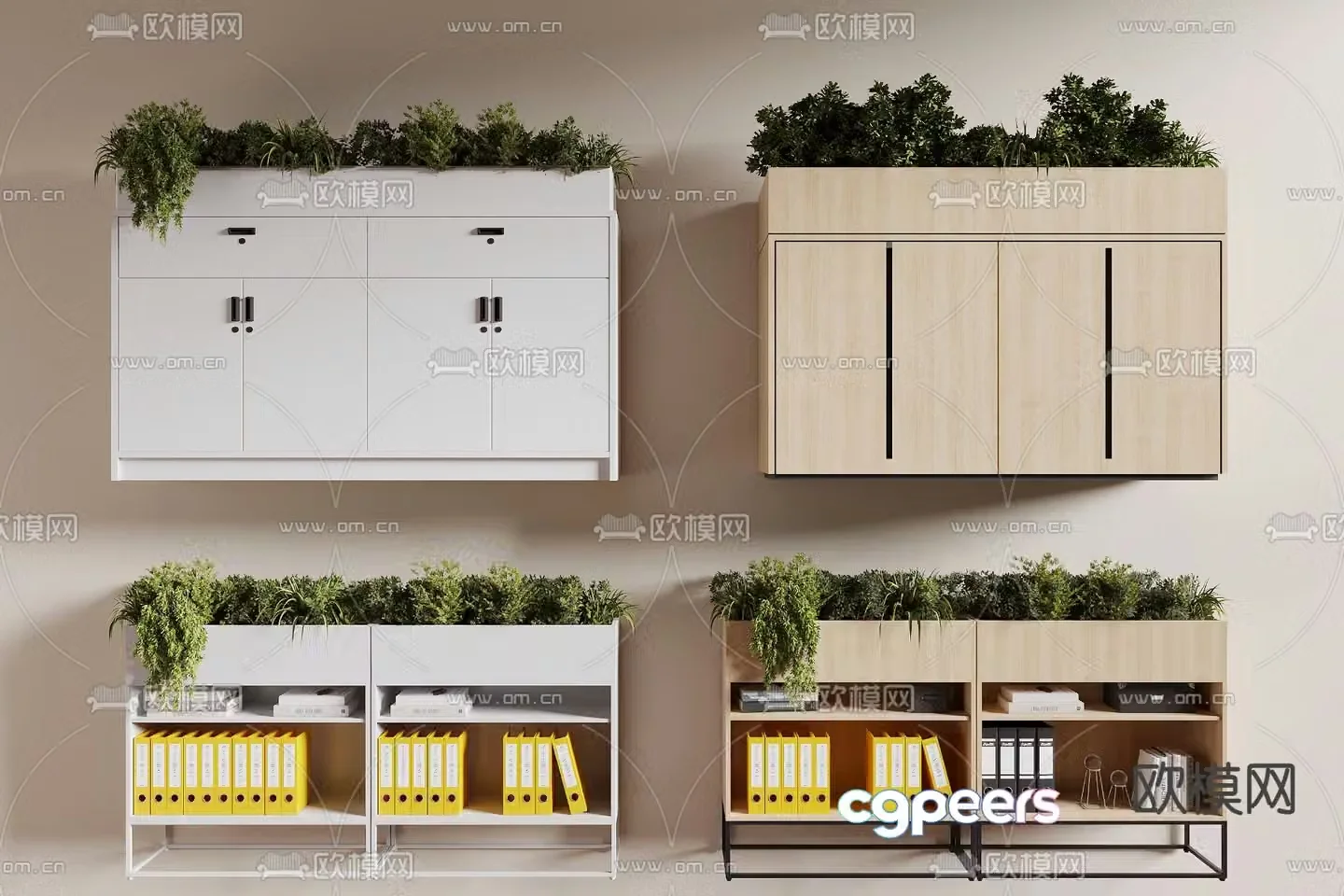 Modern office file cabinet 3d model