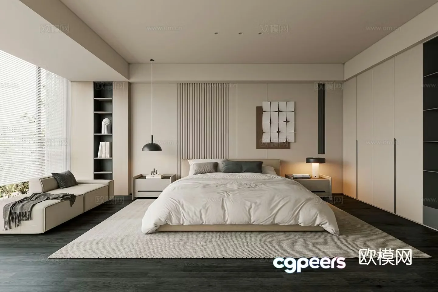 Modern bedroom master bedroom 3d model