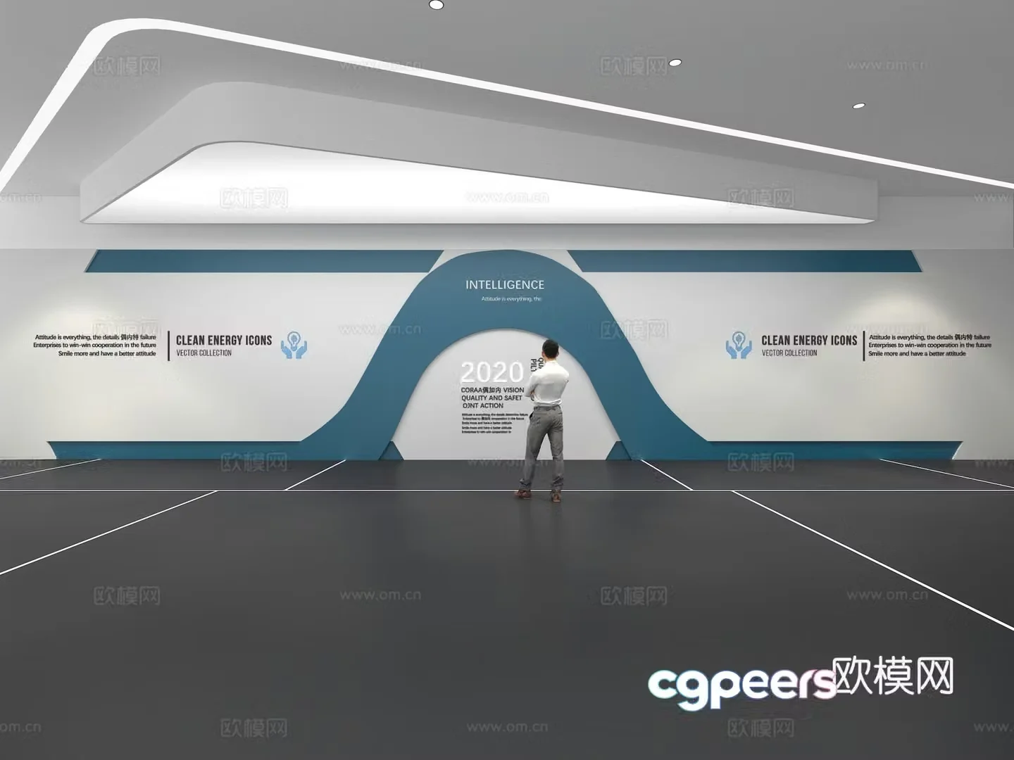 Cultural wall Corporate culture wall Display wall Theme wall Exhibition hall Campus culture Corridor 3D model
