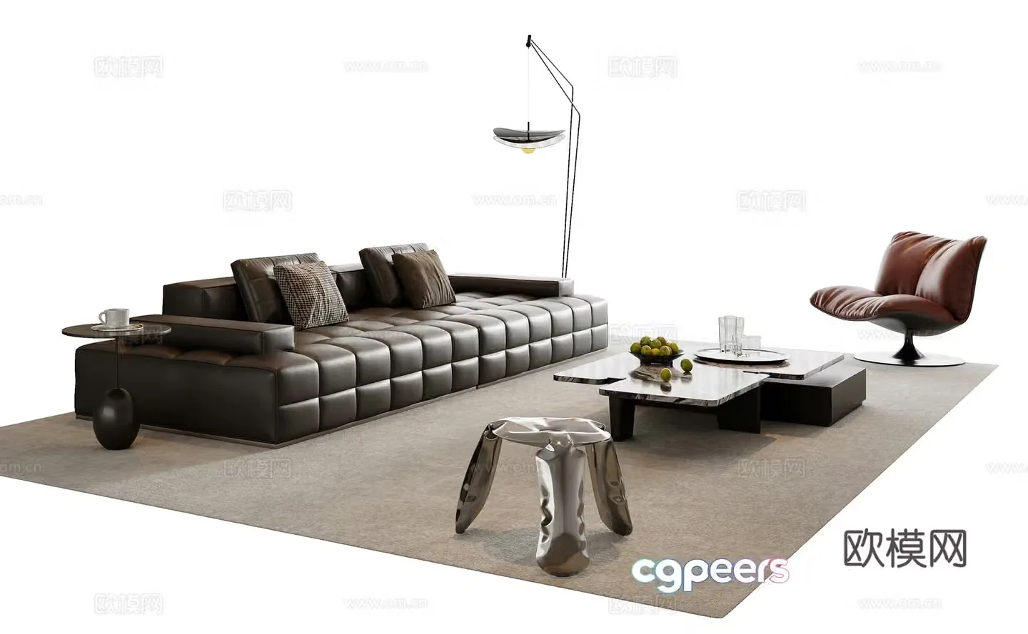 Italian combination sofa 3D model