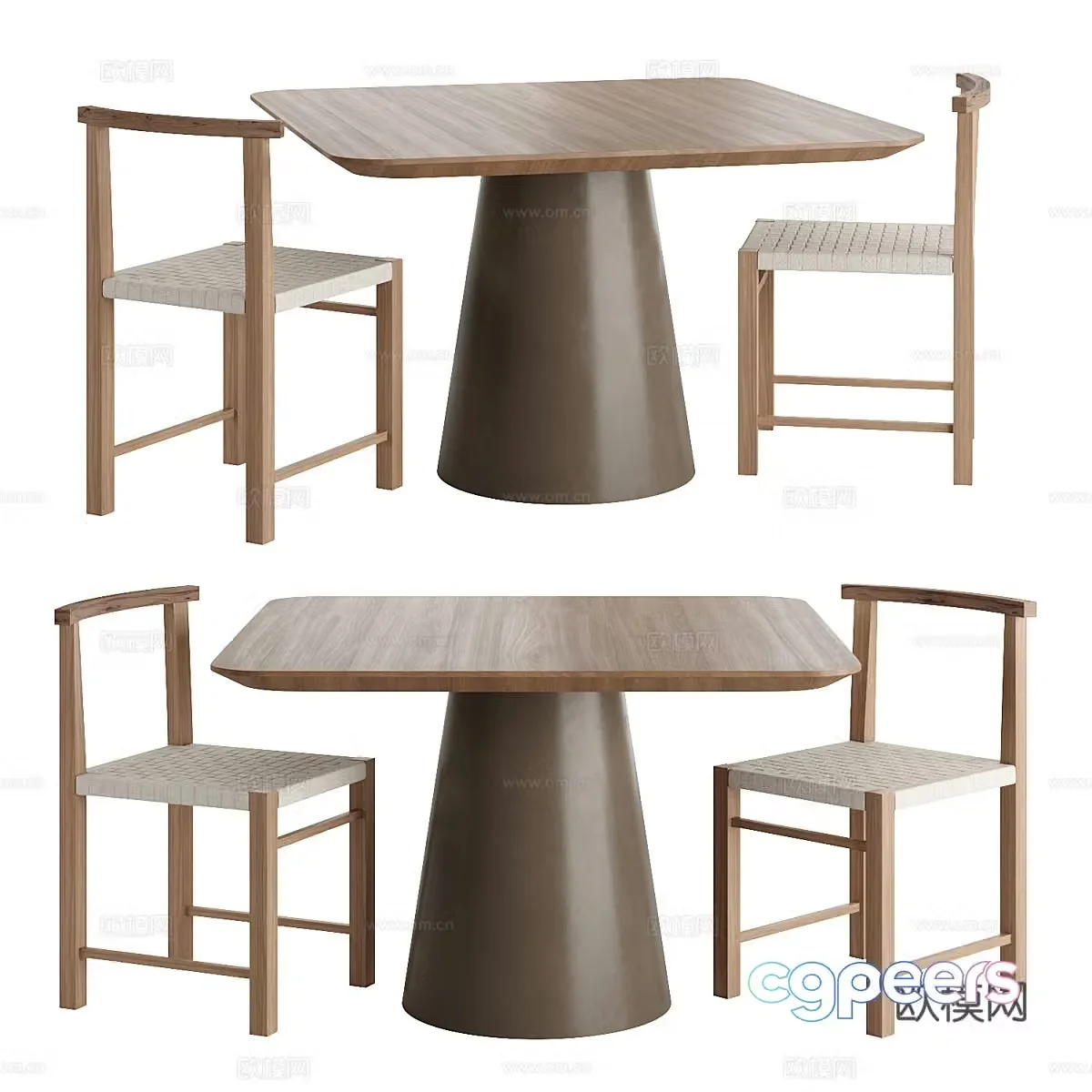 New Chinese casual table and chair 3D model