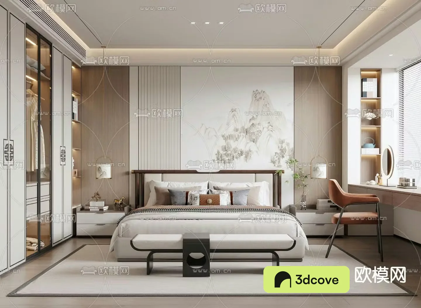 New Chinese style master bedroom