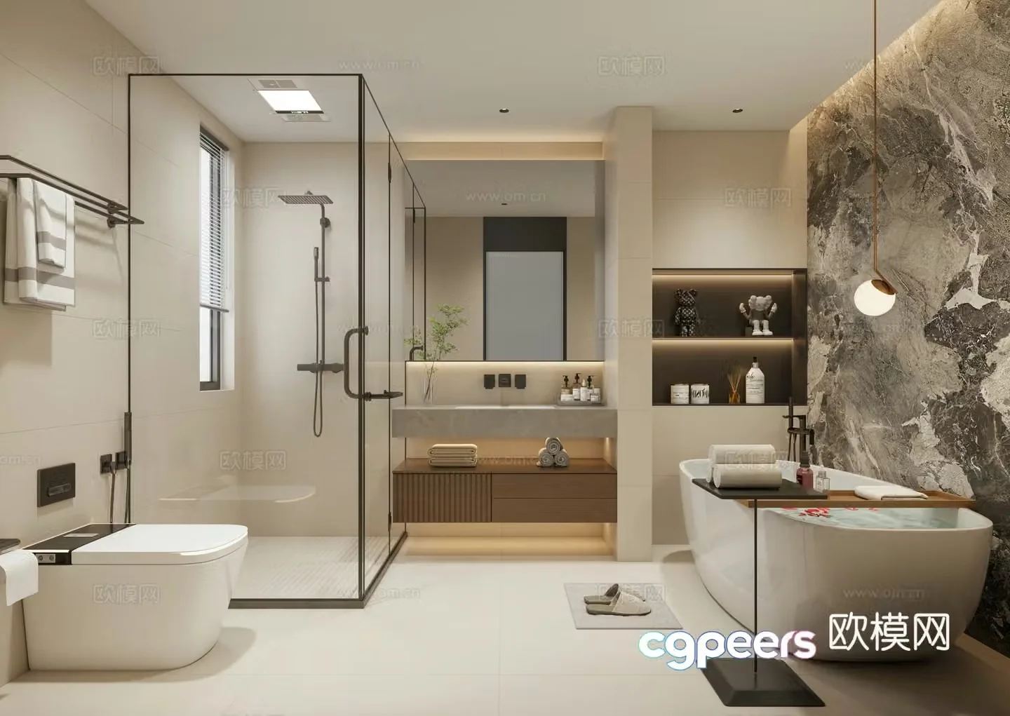 Modern Italian bathroom 3d model