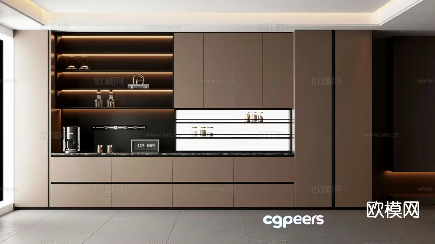 Italian wine cabinet sideboard 3d model