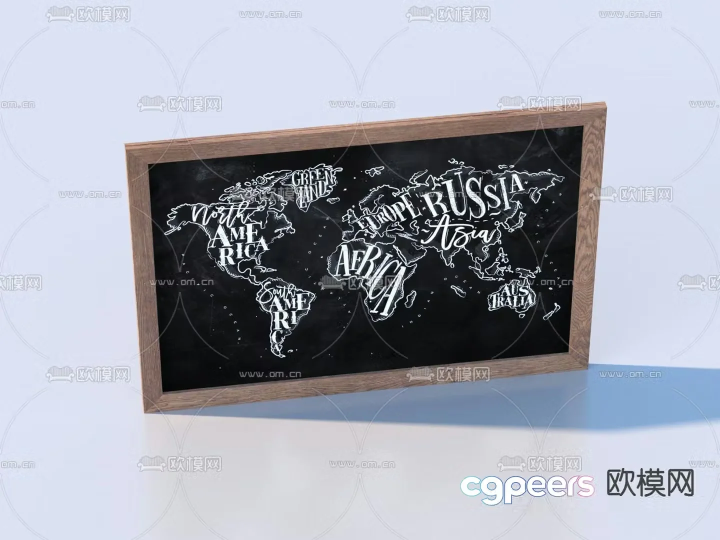 billboard blackboard graffiti wall chalk drawing 3d model