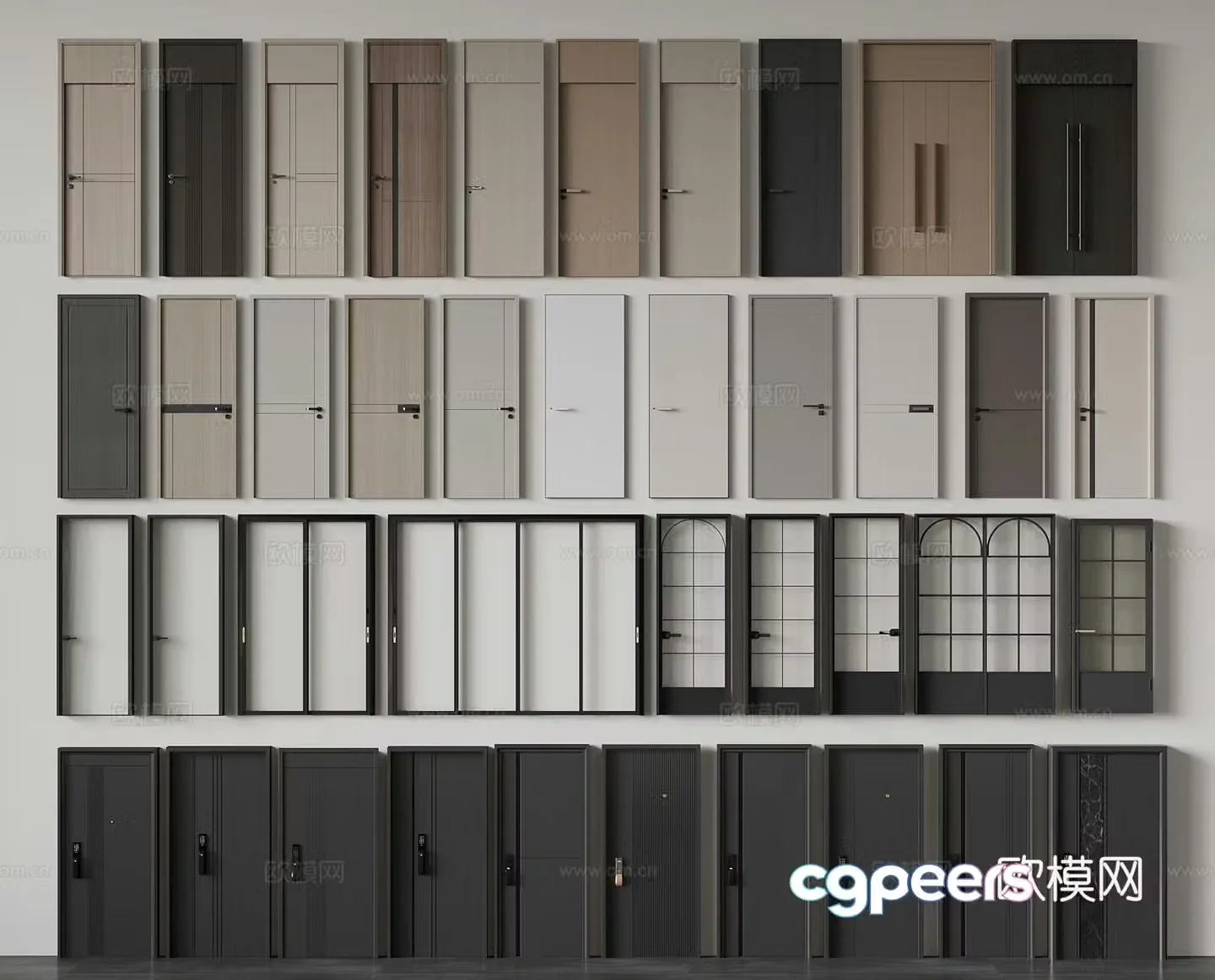 Single-open door swing door Changhong glass door kitchen and bathroom door mother and child door bedroom door 3D model