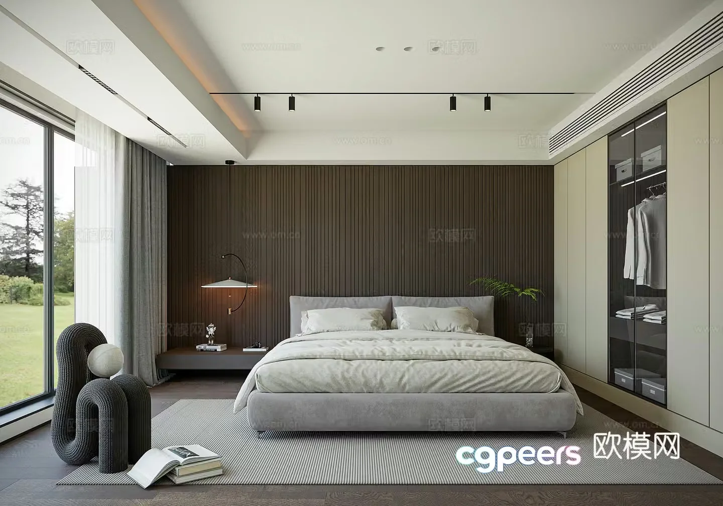 Modern Italian minimalist bedroom 3d model