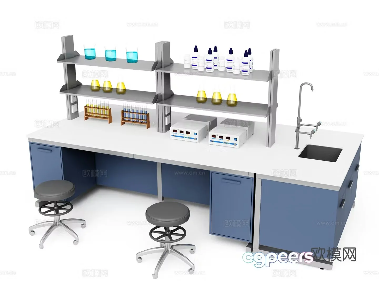 Modern experimental table test bench operating table 3D model