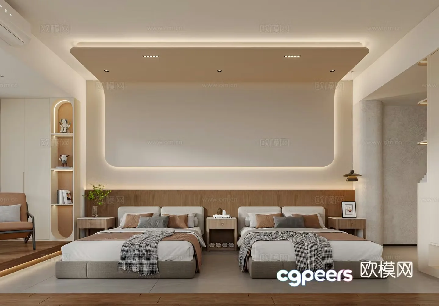 Modern hotel private room 3D model