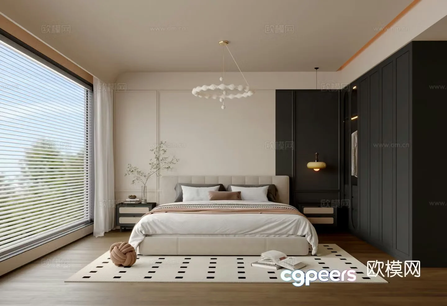 Retro bedroom 3d model