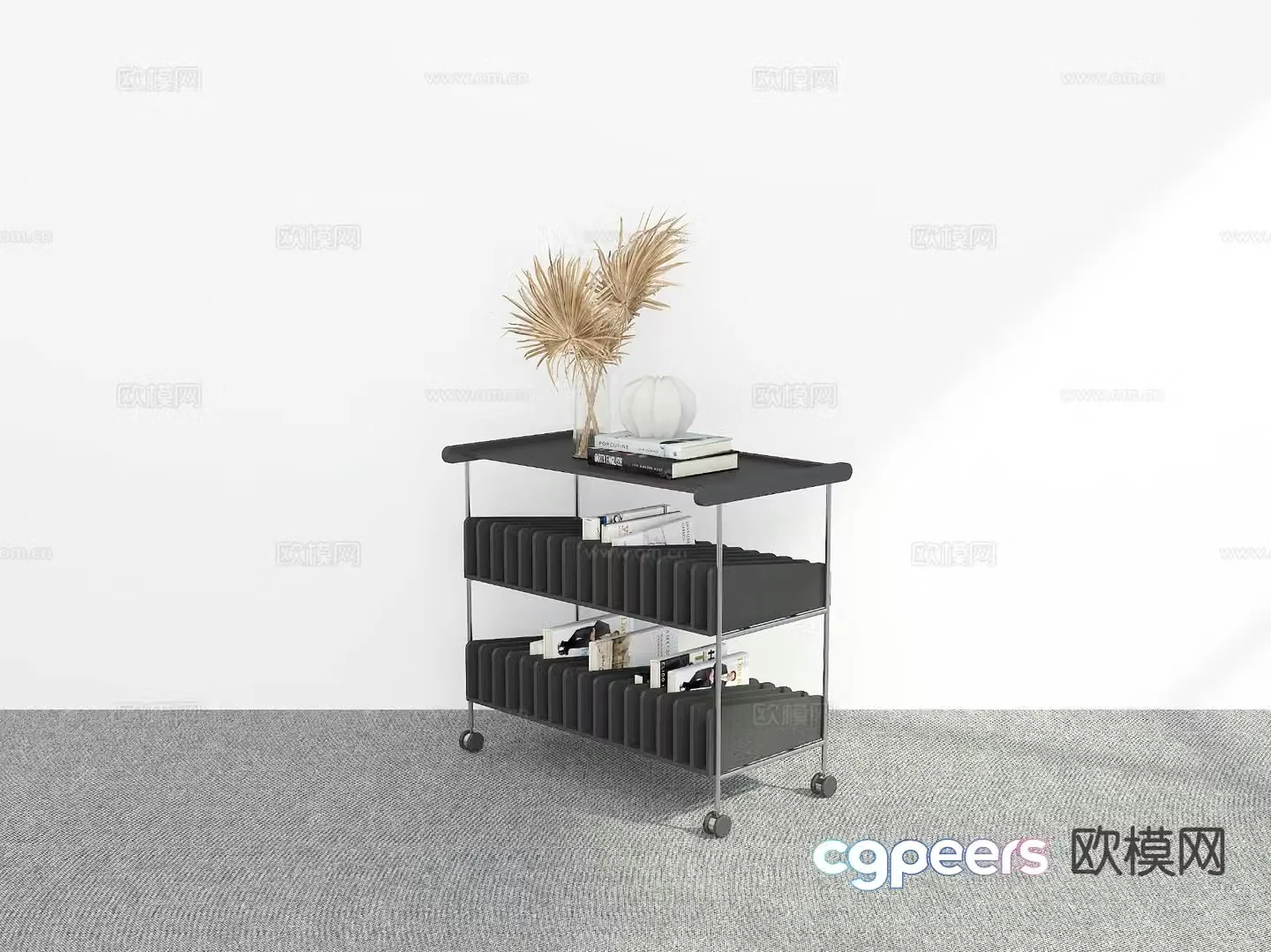 Modern trolley side table corner table 3d model