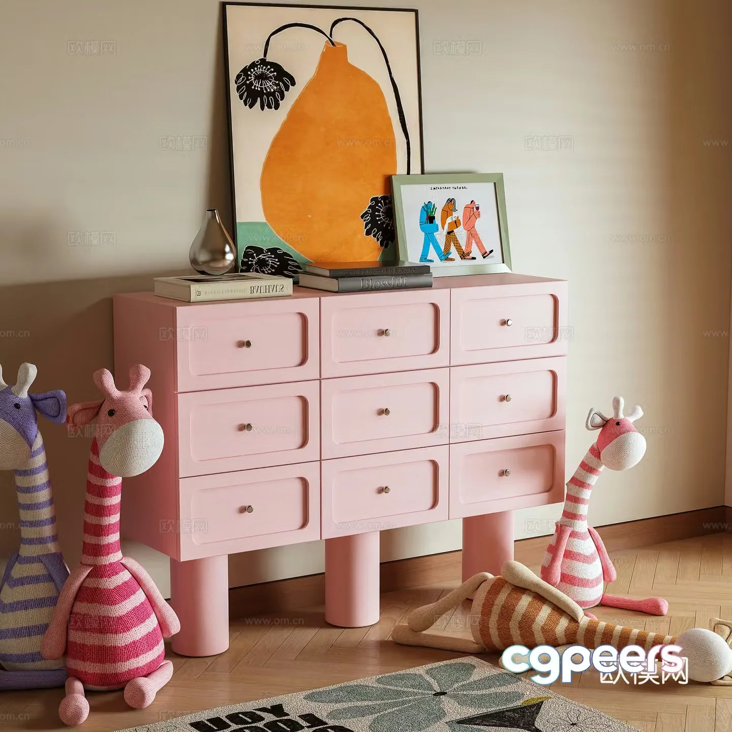 Modern porch cabinet dopamine 3D model
