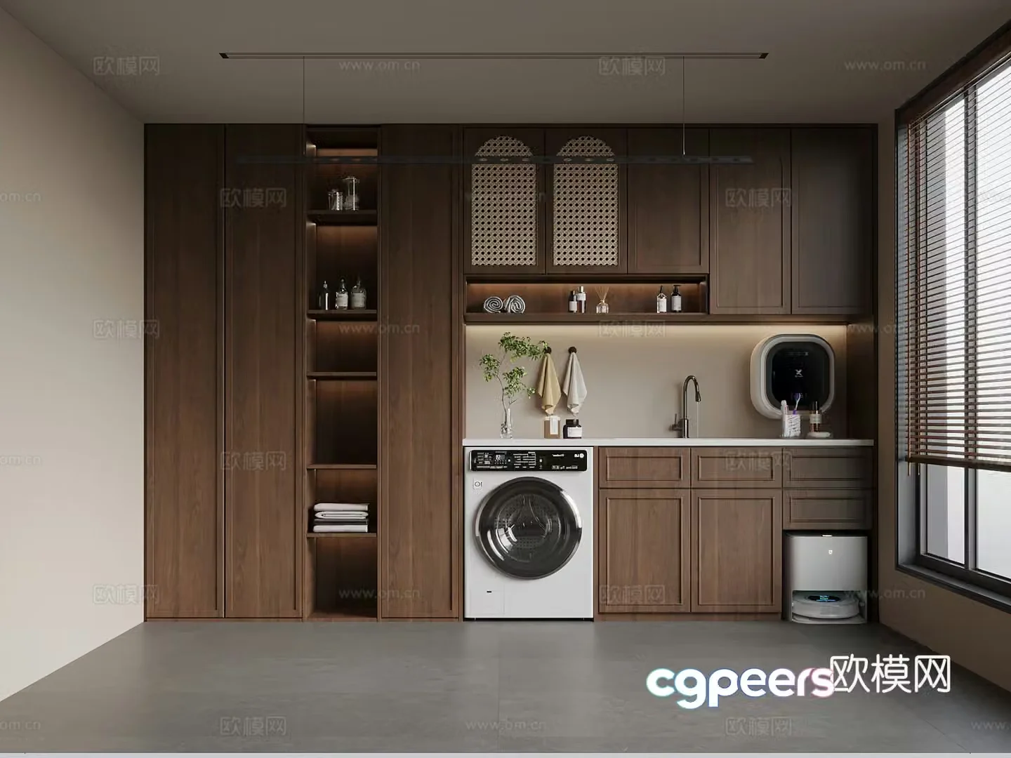 Middle Ages Laundry Room Washing Closet Washing Machine 3D Model