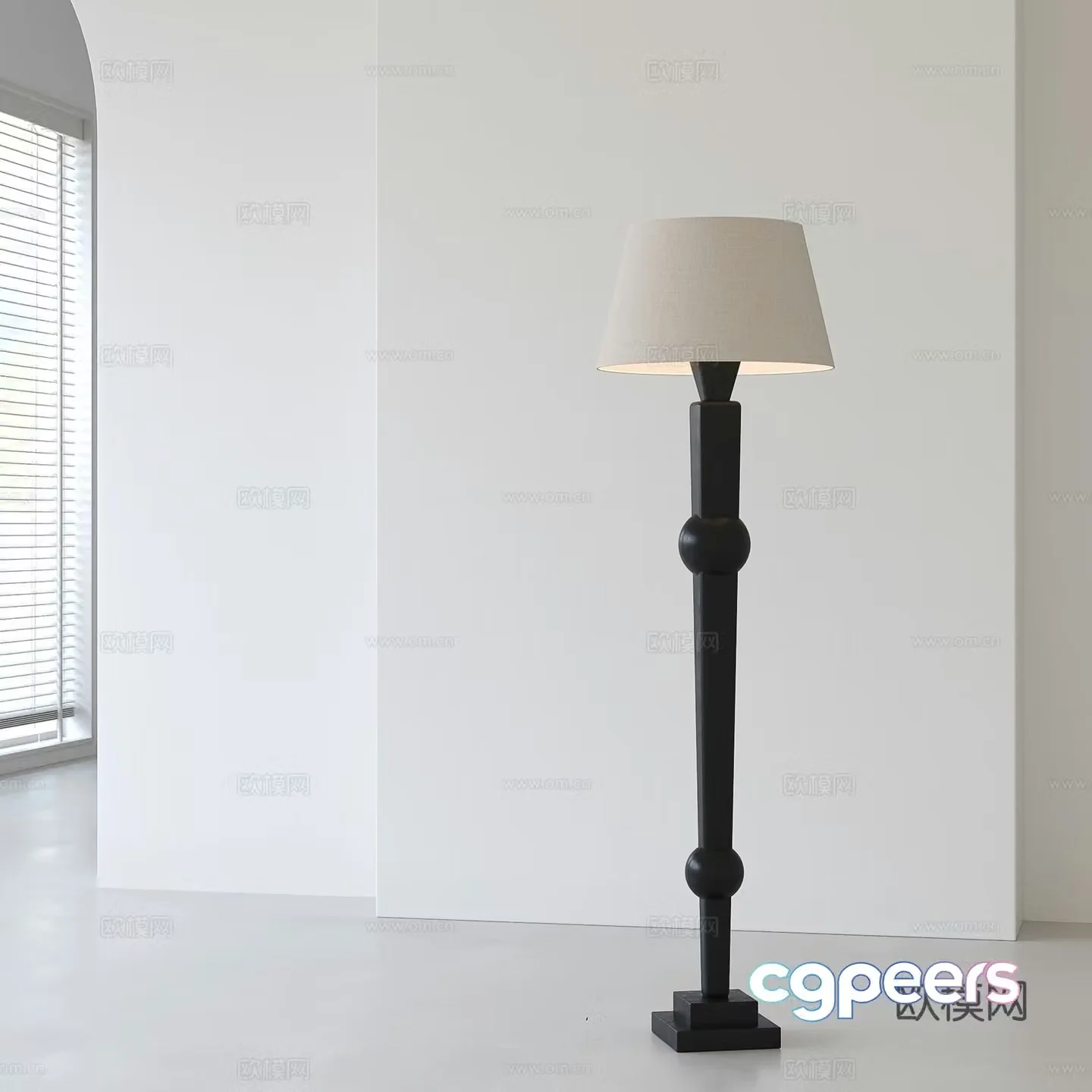 French retro floor lamp 3d model