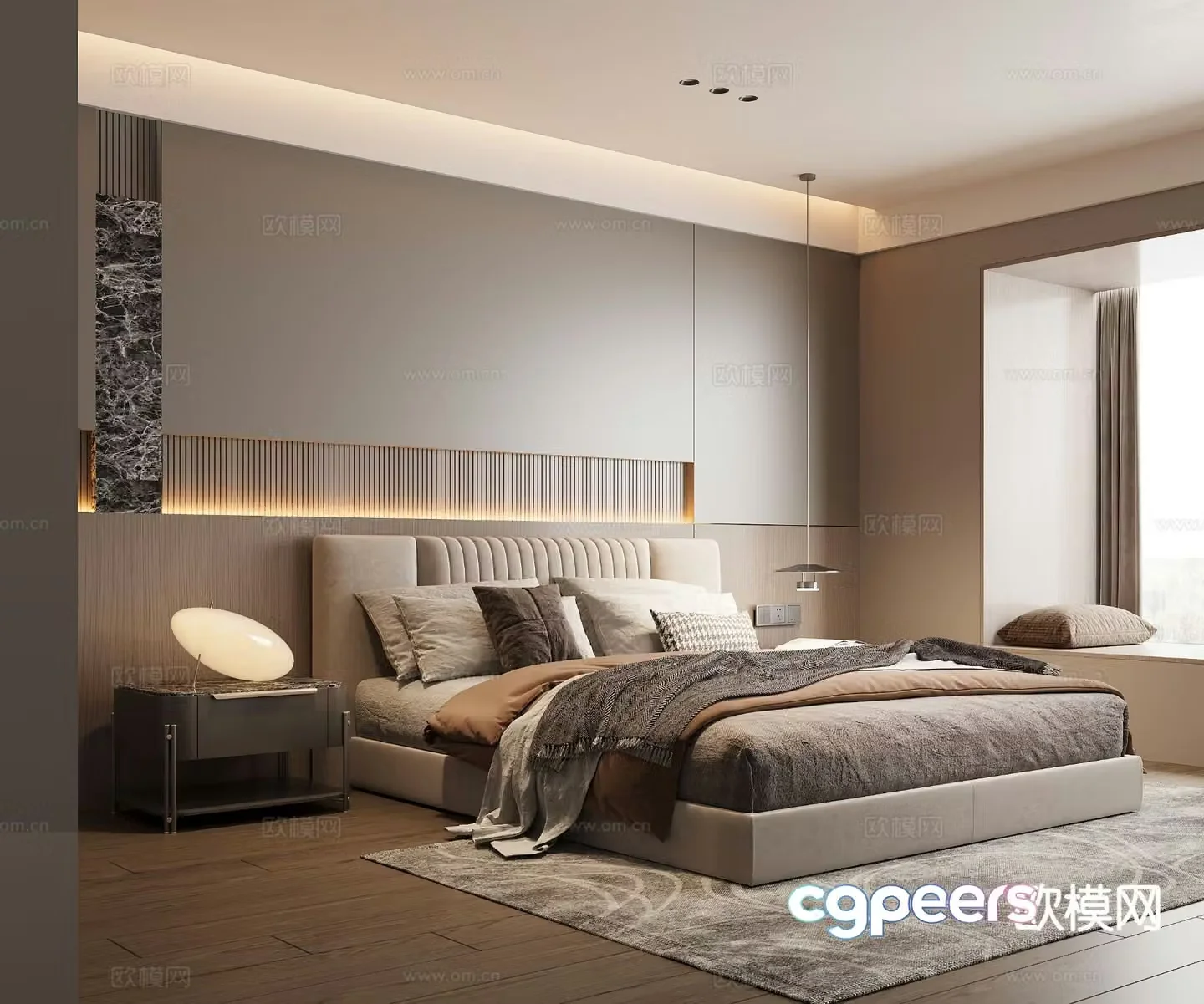 Modern bedroom master bedroom 3d model