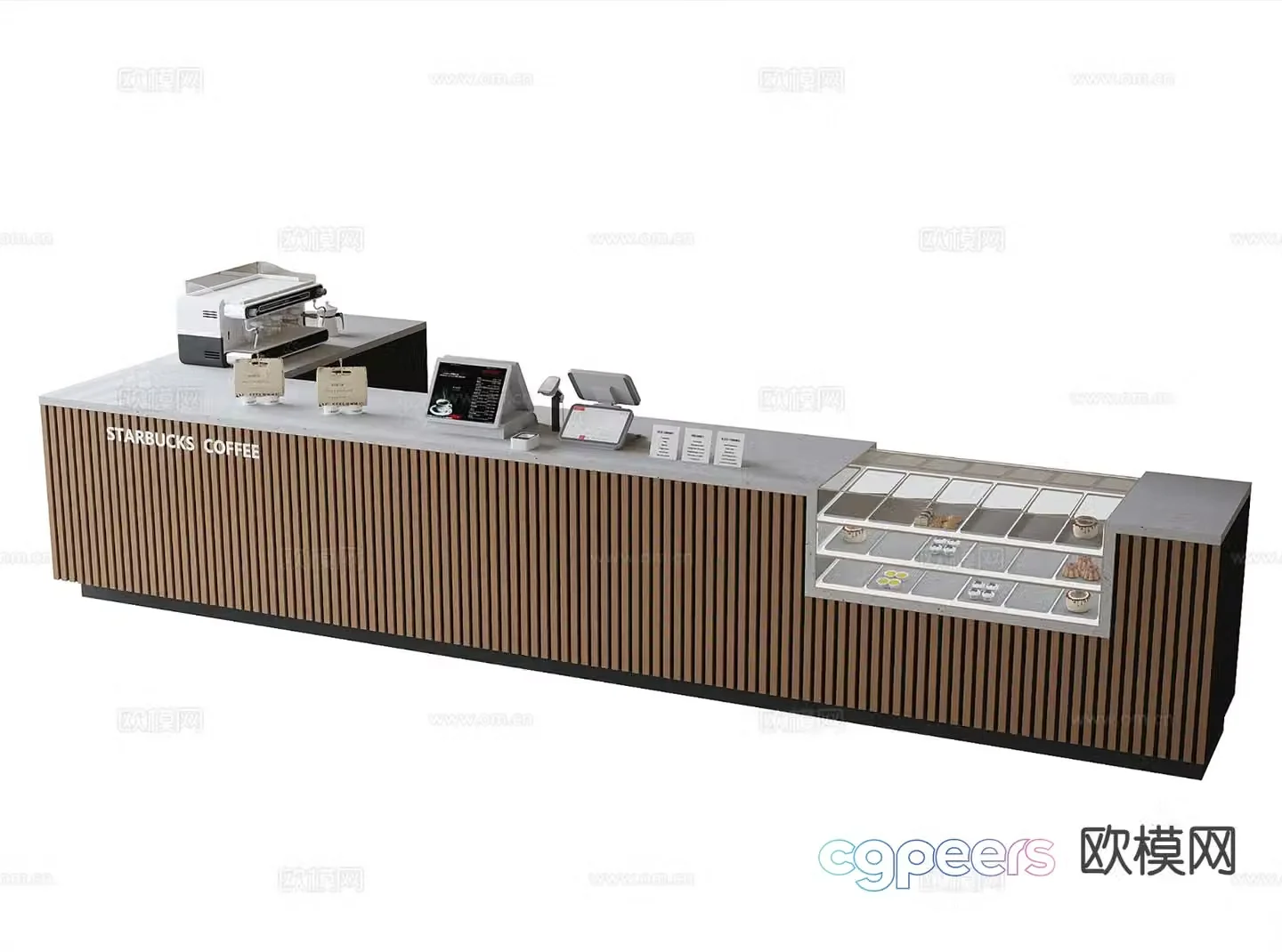 Coffee cashier counter workbench 3d model