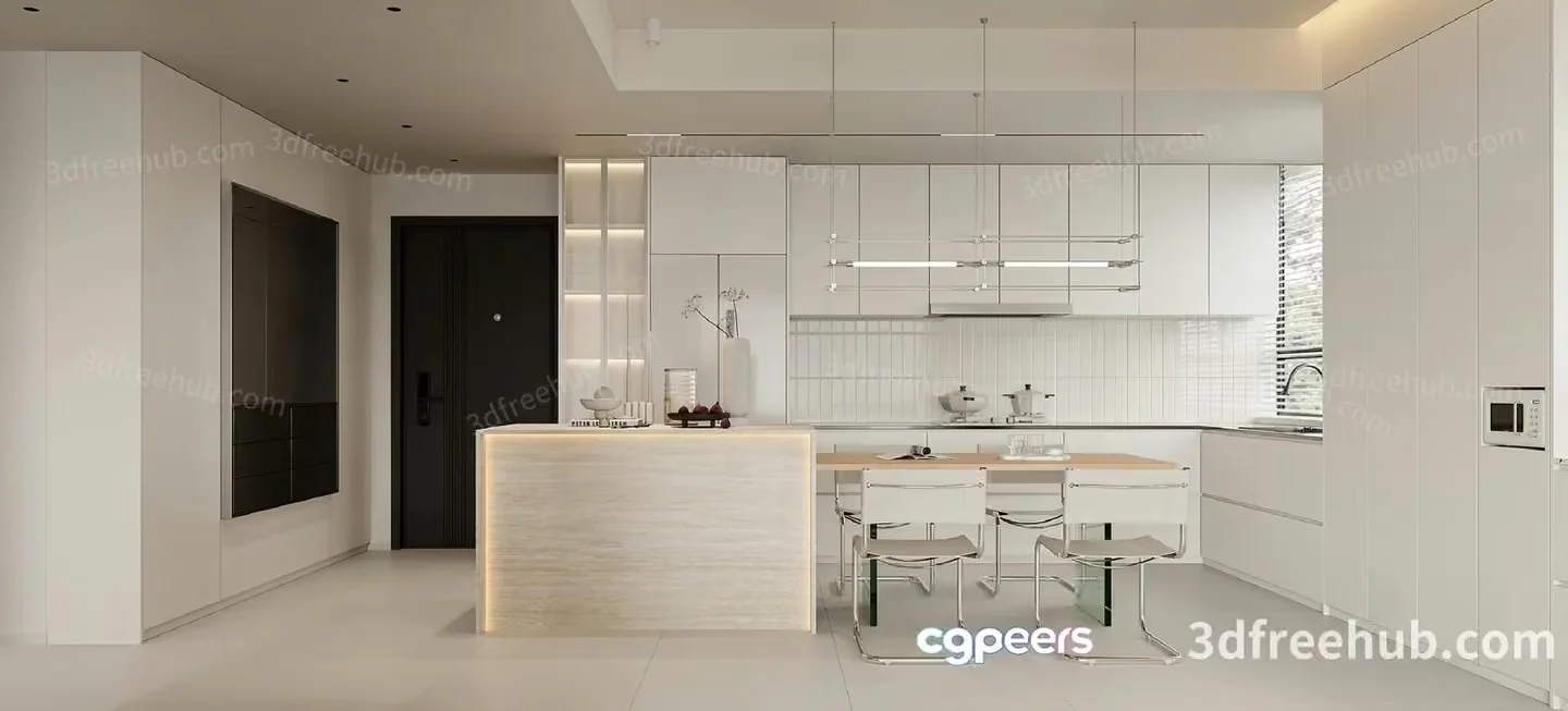 Modern Kitchen 3D Model – 21980 – VRAY Render