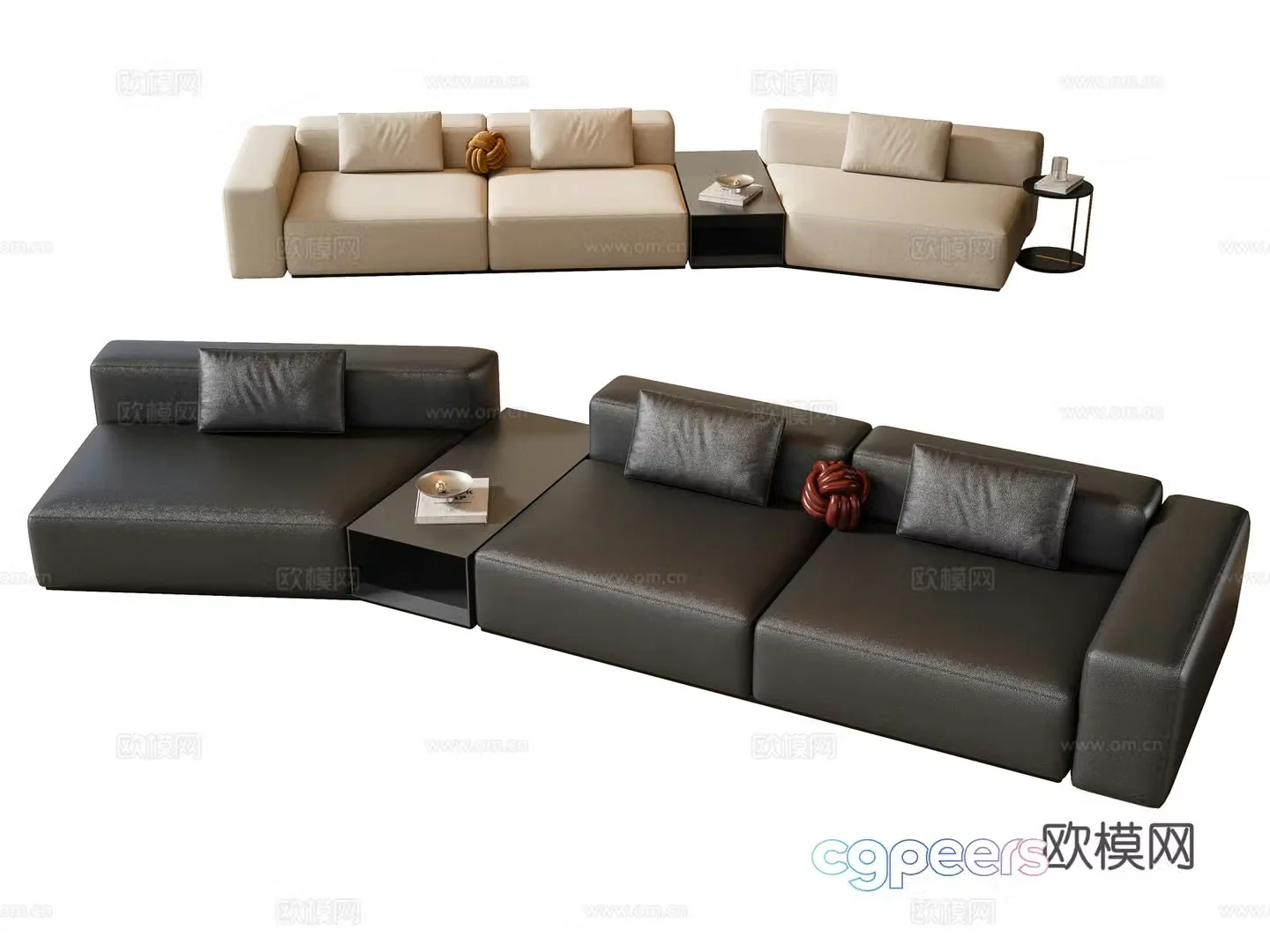 Modern Italian multiplayer sofa 3d model