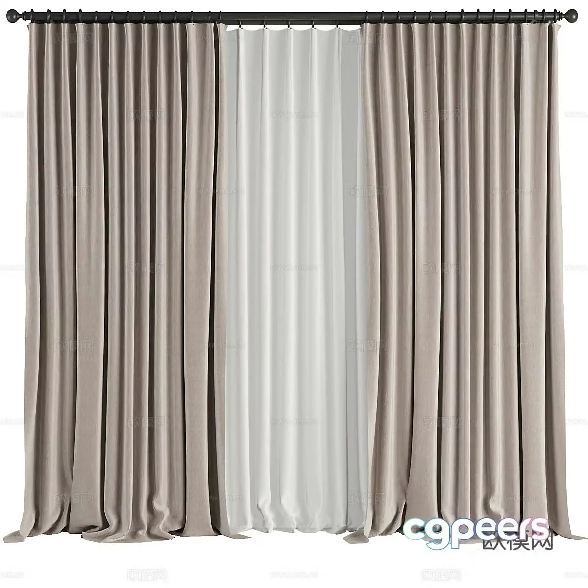 modern curtain 3d model