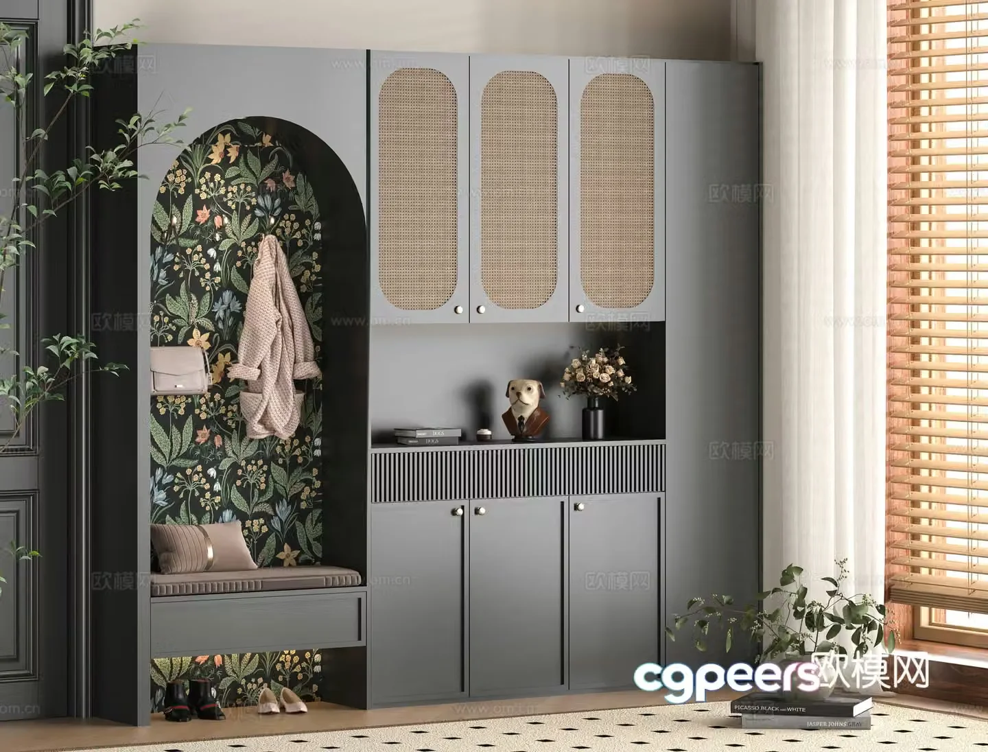 French shoe cabinet 3d model