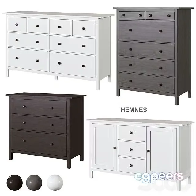 3ds Max Free – IKEA HEMNES chest of drawers