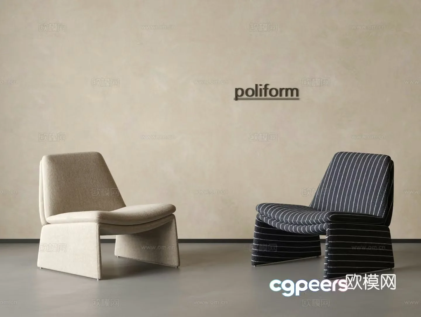 Modern leisure chair Single chair Leisure sofa Negotiation chair Leisure chair Hanging painting Carpet 3D model