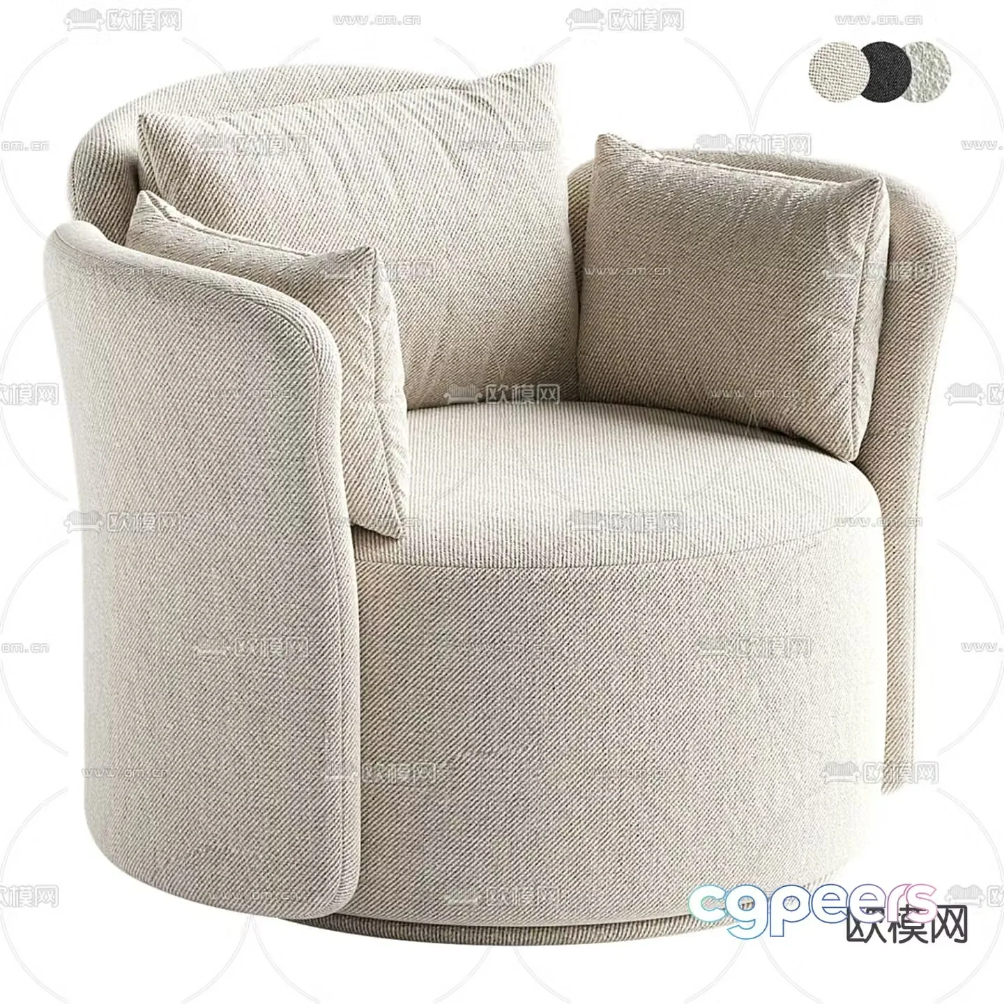 Lulu single sofa 3d model