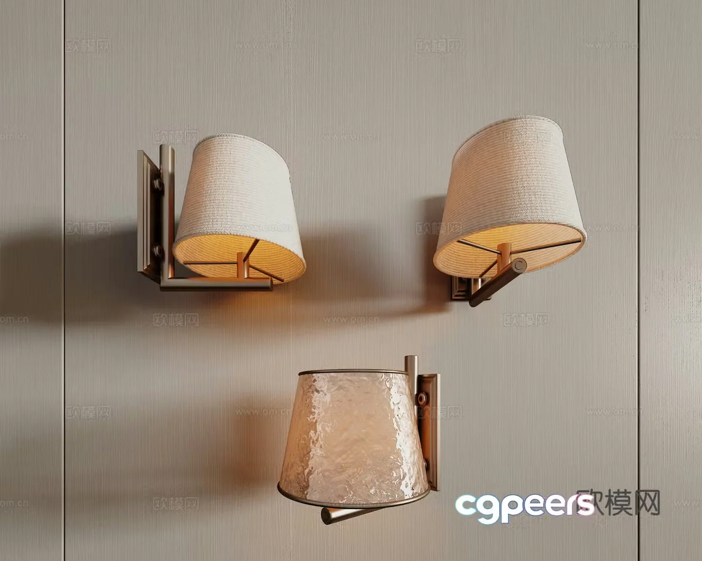 Modern glass wall lamp Crystal wall lamp Metal wall lamp combination 3D model