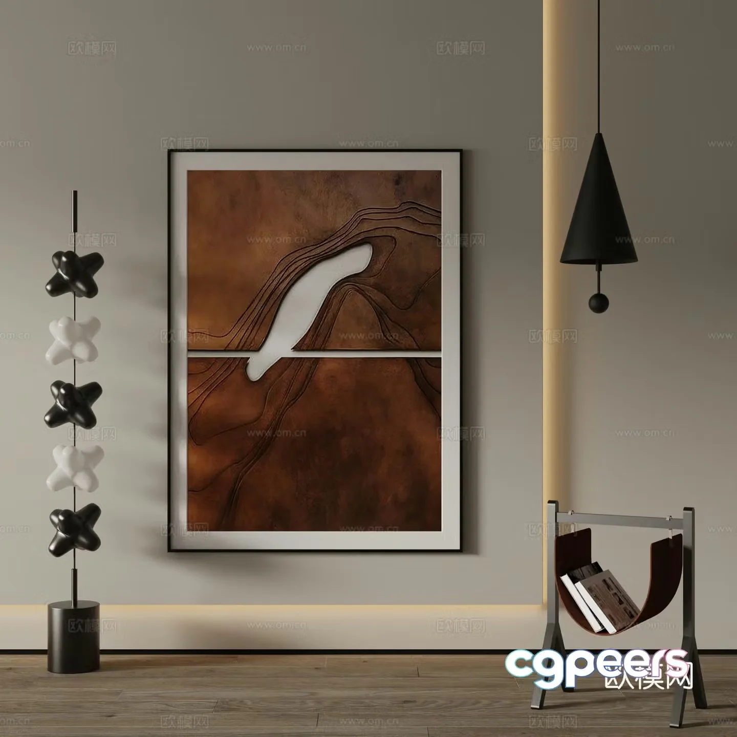 Modern decorative painting Abstract hanging painting 3d model
