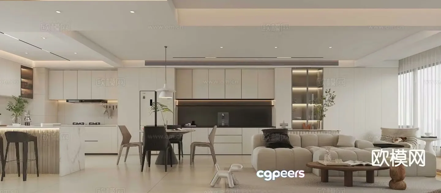 Modern guest restaurant 3d model