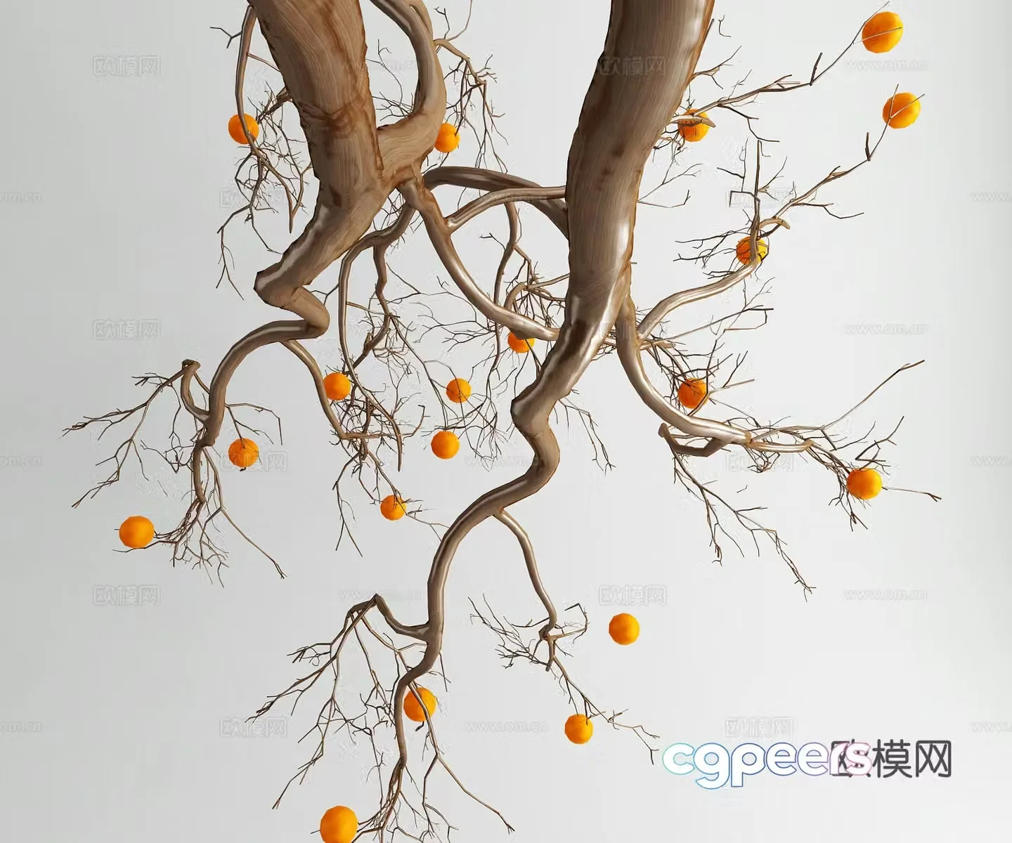 Modern dead branch decoration pendant 3d model