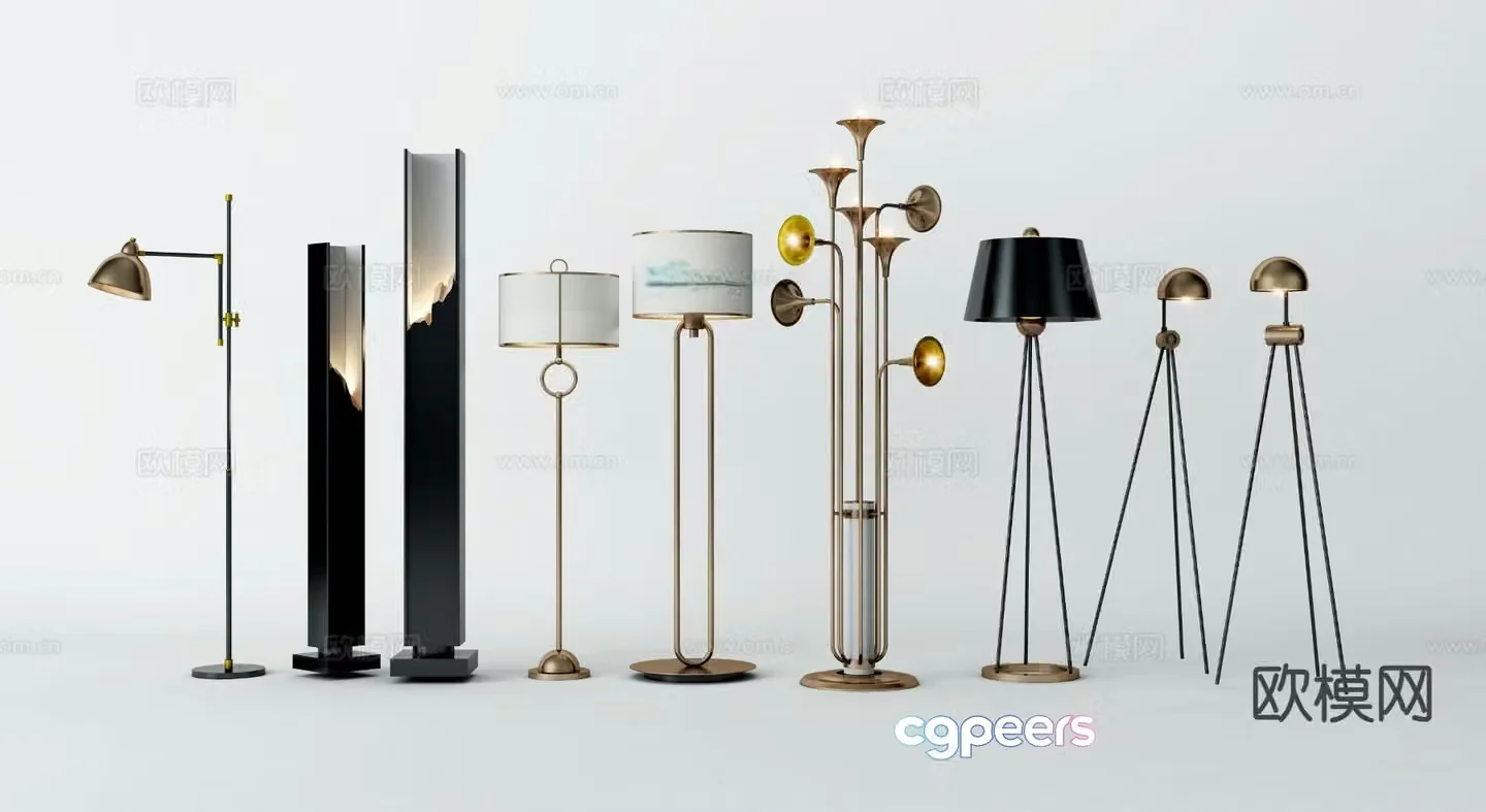 New Chinese style floor lamp 3d model