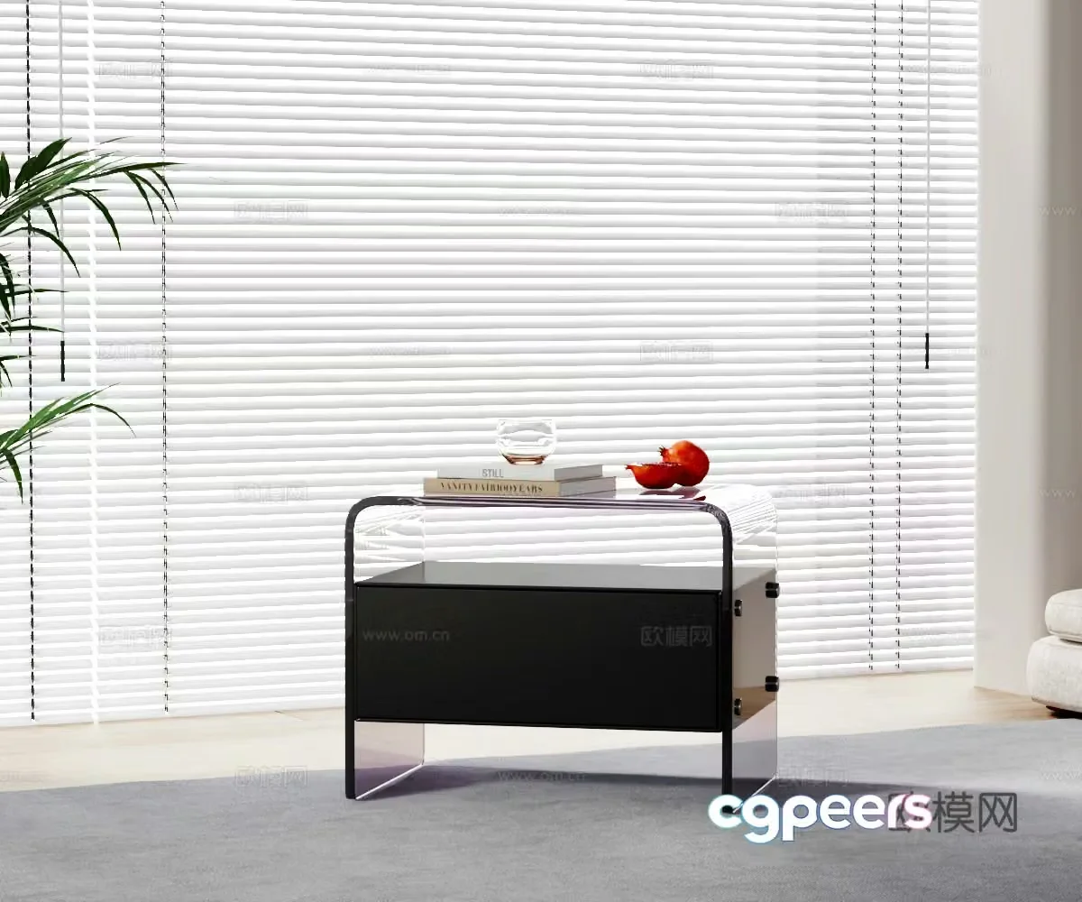 Modern bedside table 3d model