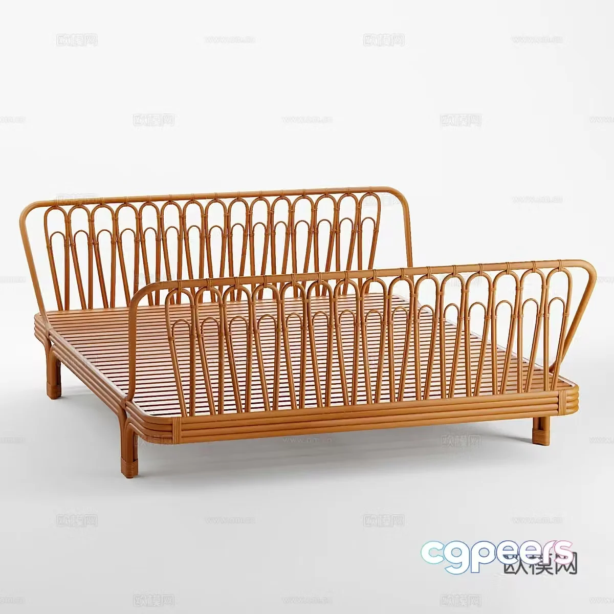 Rattan bed 3d model