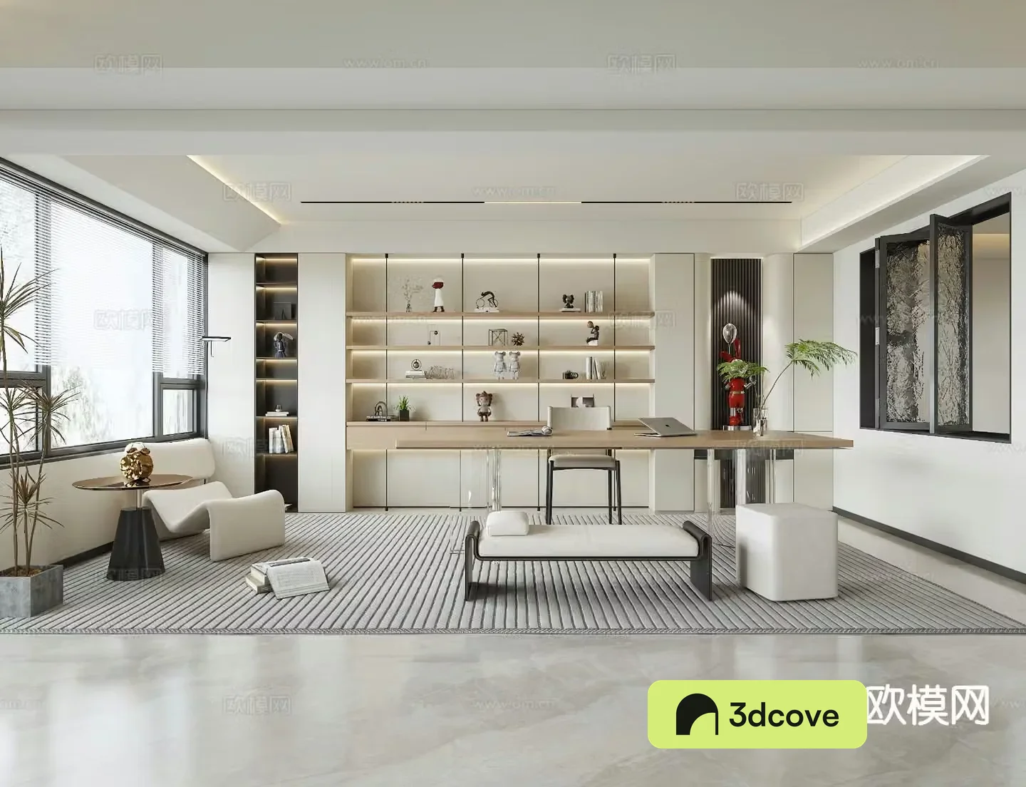 Modern minimalist study