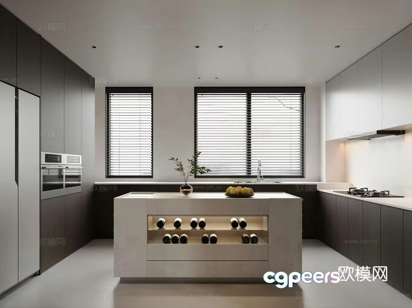 Modern kitchen Italian kitchen Open kitchen Western kitchen Island kitchen Villa kitchen 3d model