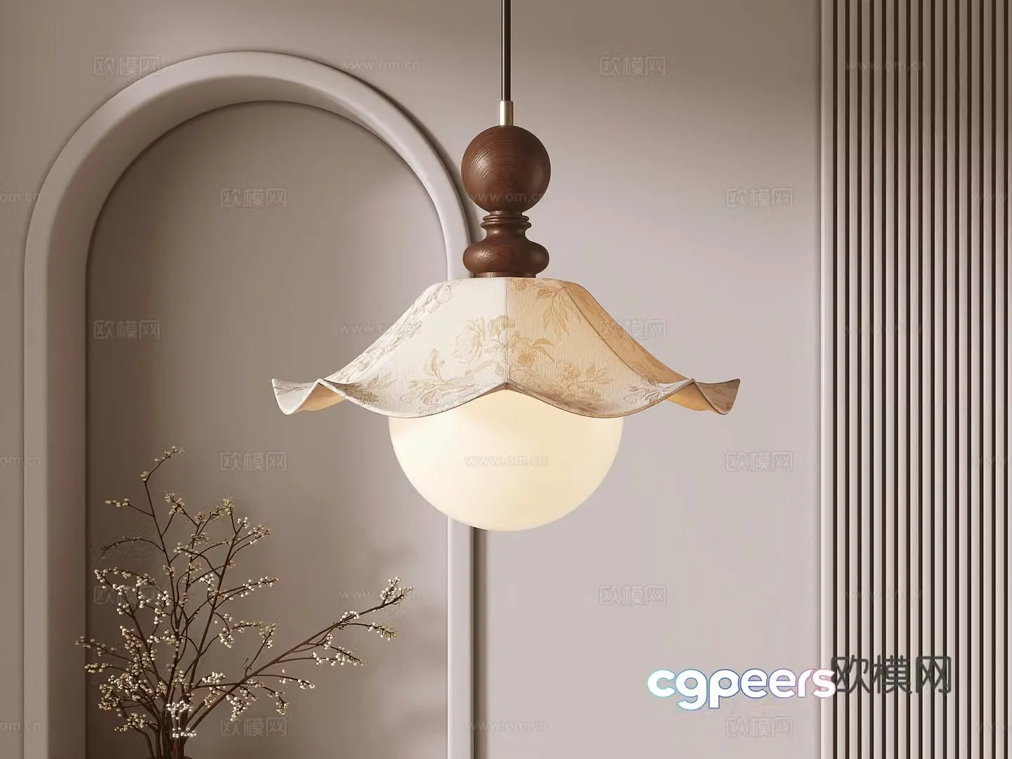 French retro art small chandelier 3d model