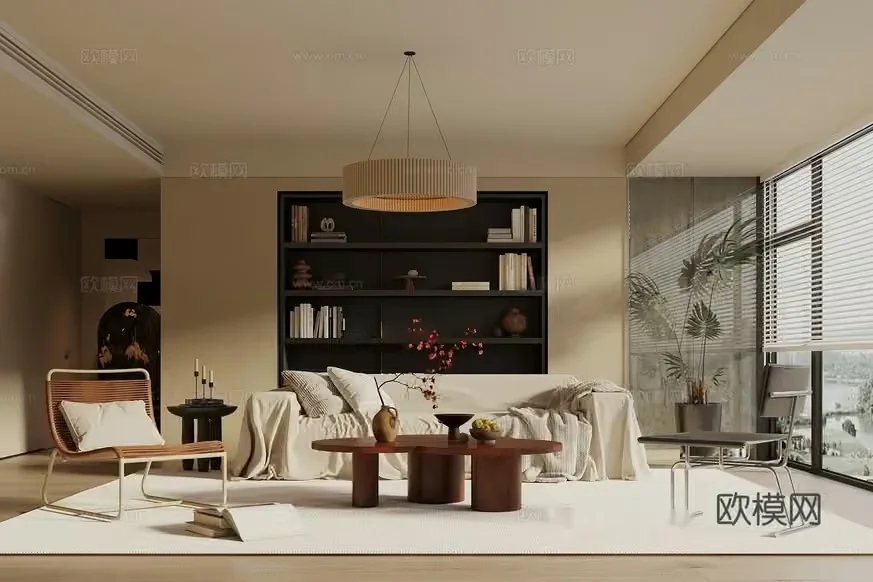 Modern Living Room 3D Model – 11719 – VRAY Render