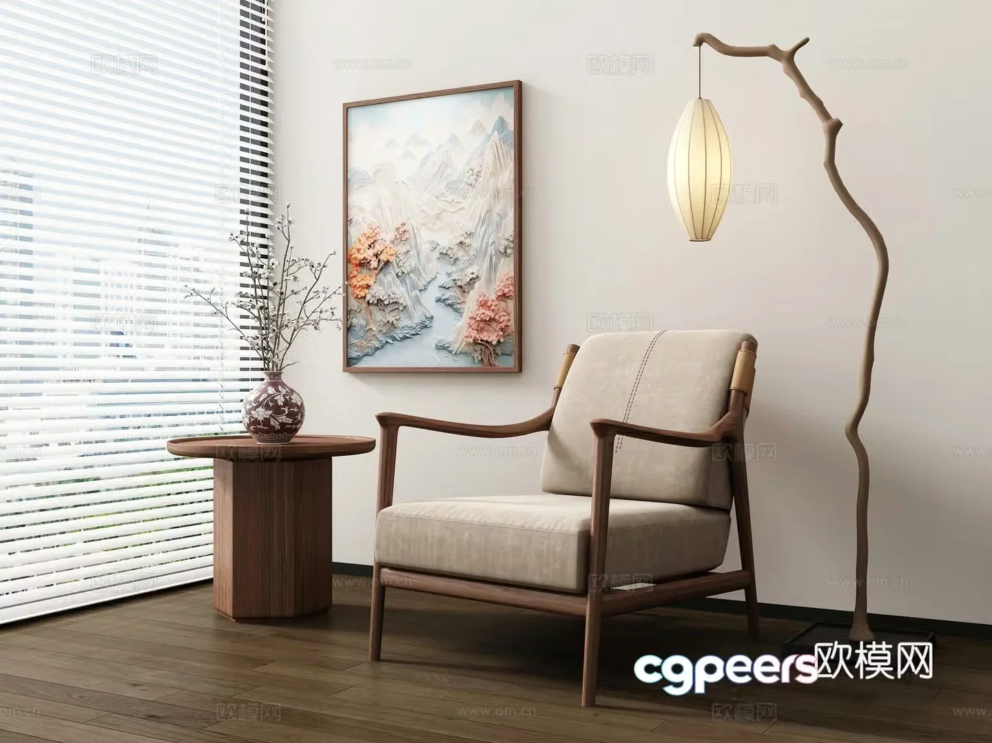 New Chinese casual chair 3D model