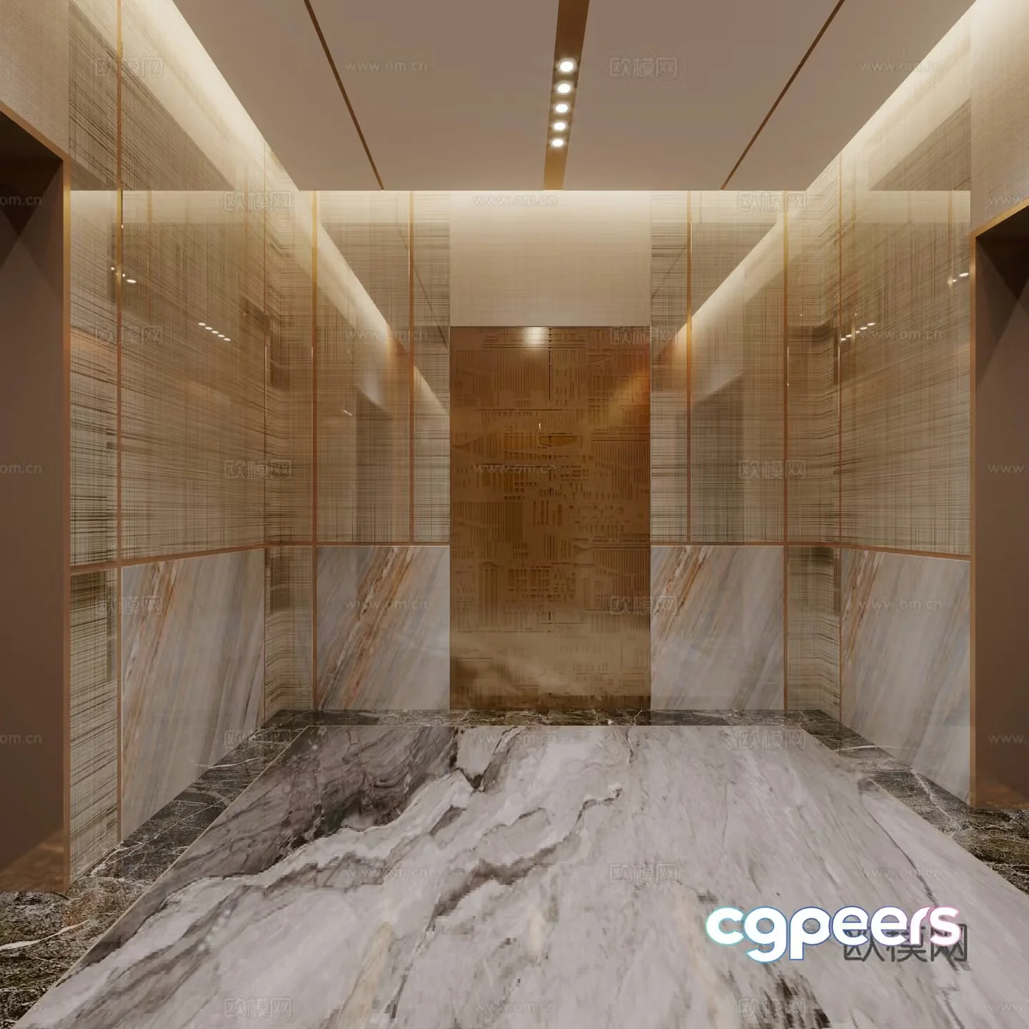 Modern elevator room 3d model
