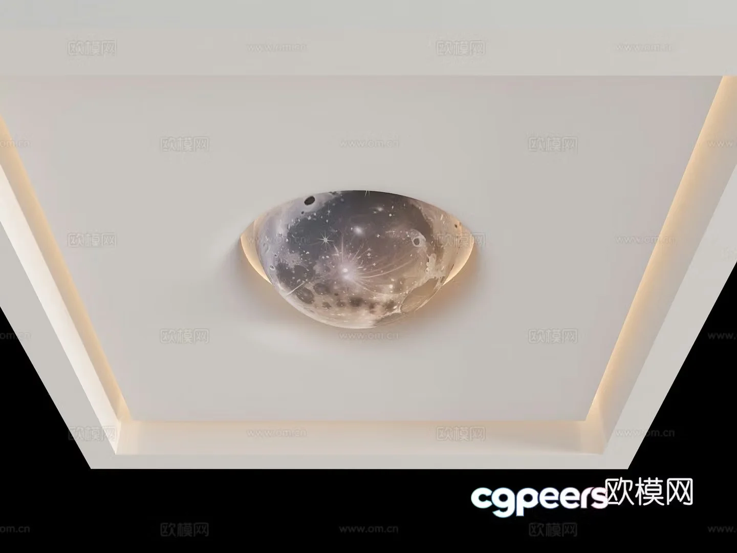 Square suspended ceiling shaped suspended ceiling ceiling 3d model