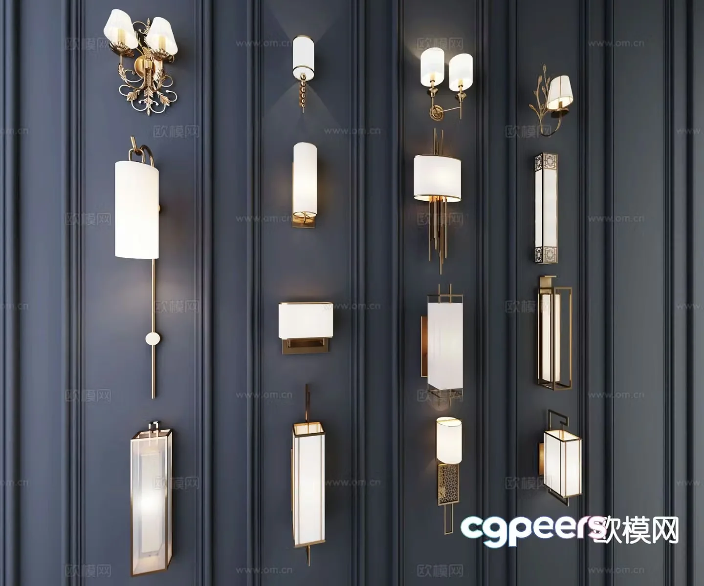 New Chinese style wall lamp 3d model